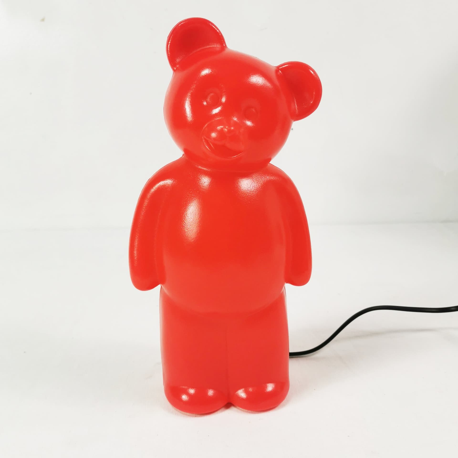 Lampka stołowa Miś, czerwony, plastik, Niemcy, lata 90. - 402760