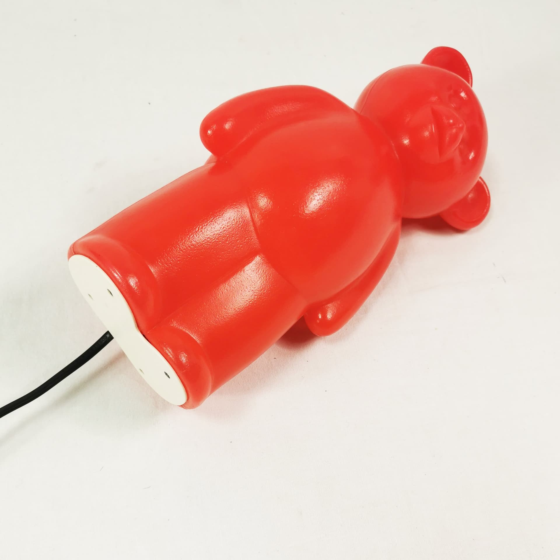 Lampka stołowa Miś, czerwony, plastik, Niemcy, lata 90. - 402758