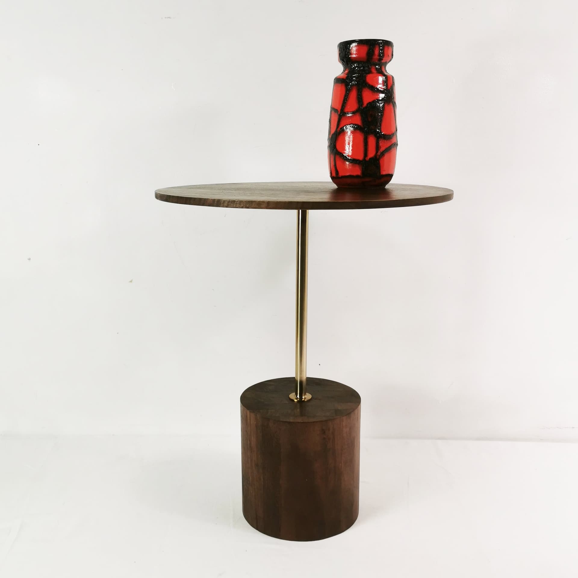 Vase Spiderweb 242-22, ceramic orange red black brown, Scheurich Keramik, Germany, 1960s. - 402776