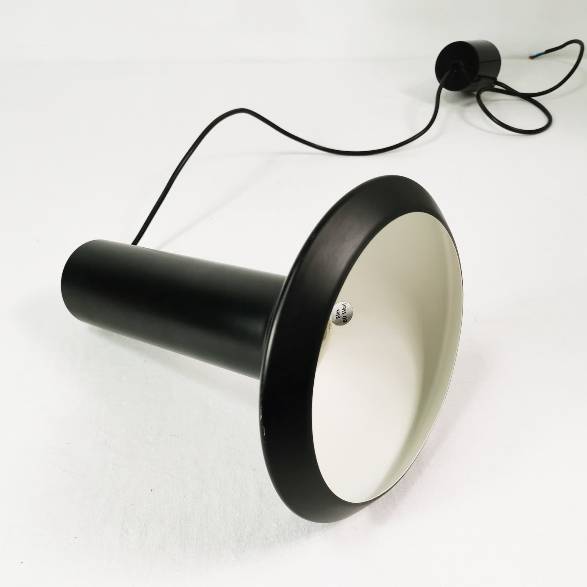 Pendant lamp Stavlampe, black metal, by S. Werner, Holmegaard, Denmark, 1970s. - 402795