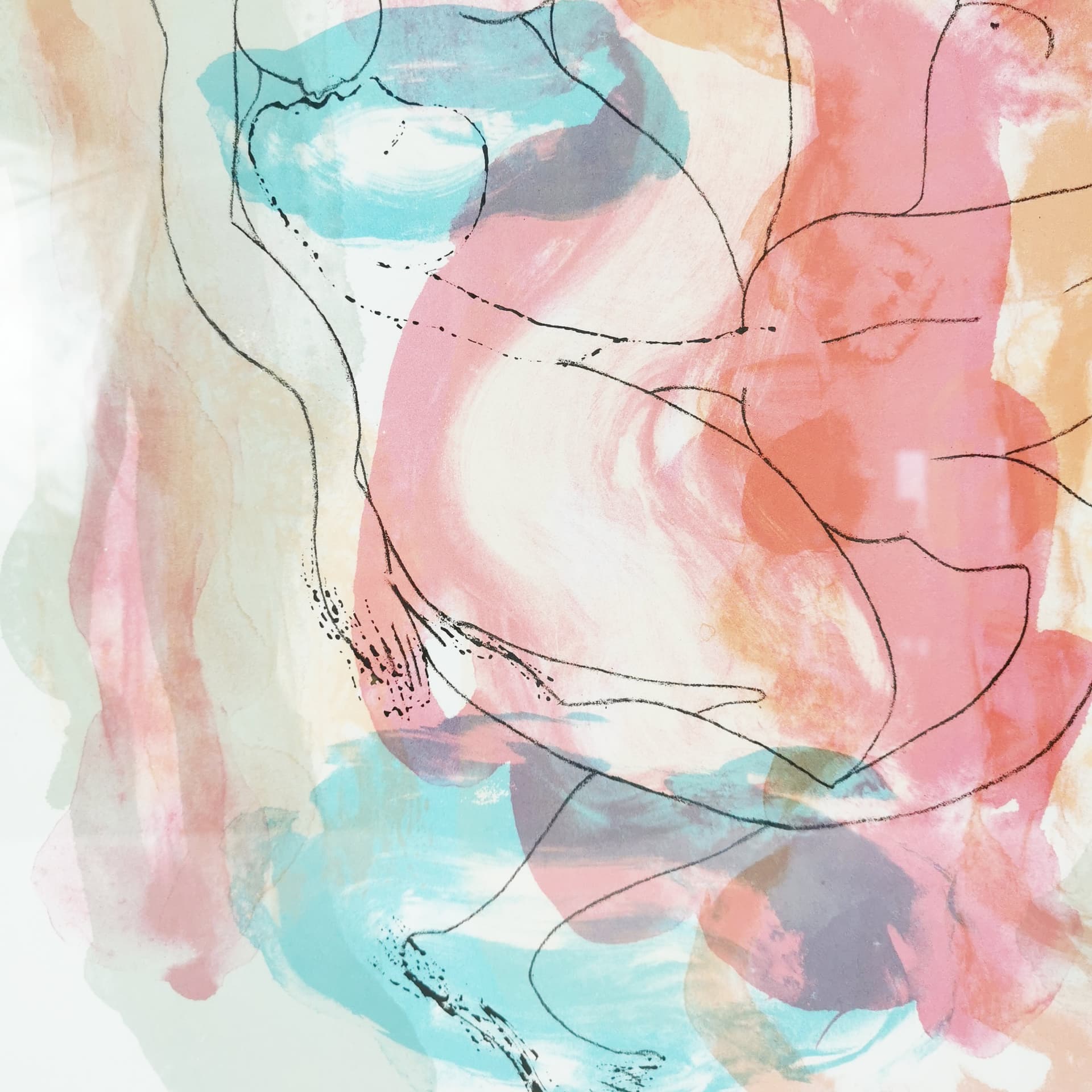 Color lithograph, 83x63 cm, multicolor paper, by D. Bloom, Denmark, 1980s. - 402832