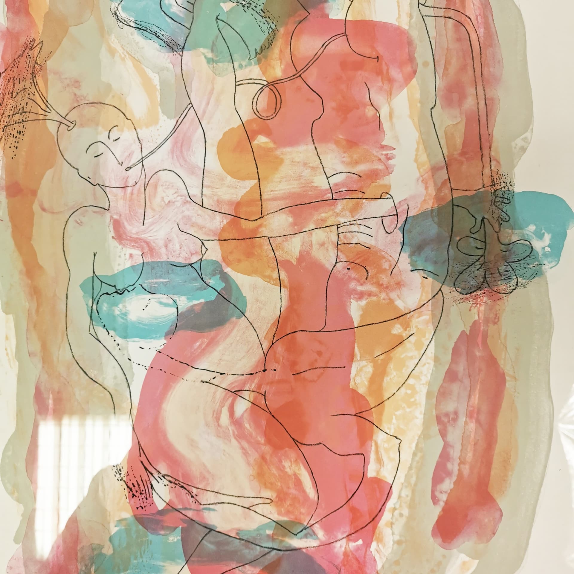 Color lithograph, 83x63 cm, multicolor paper, by D. Bloom, Denmark, 1980s. - 402829