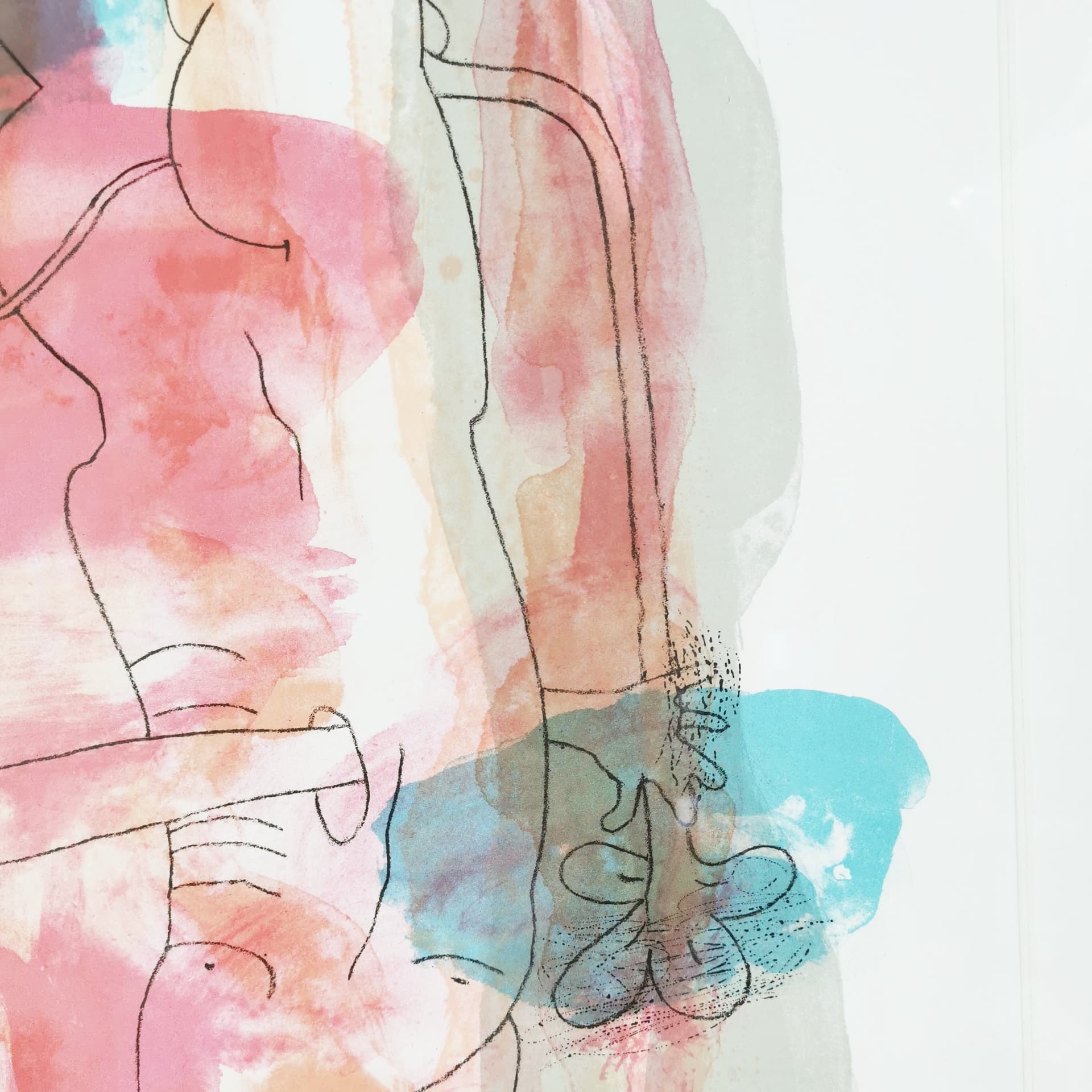 Color lithograph, 83x63 cm, multicolor paper, by D. Bloom, Denmark, 1980s. - 402830