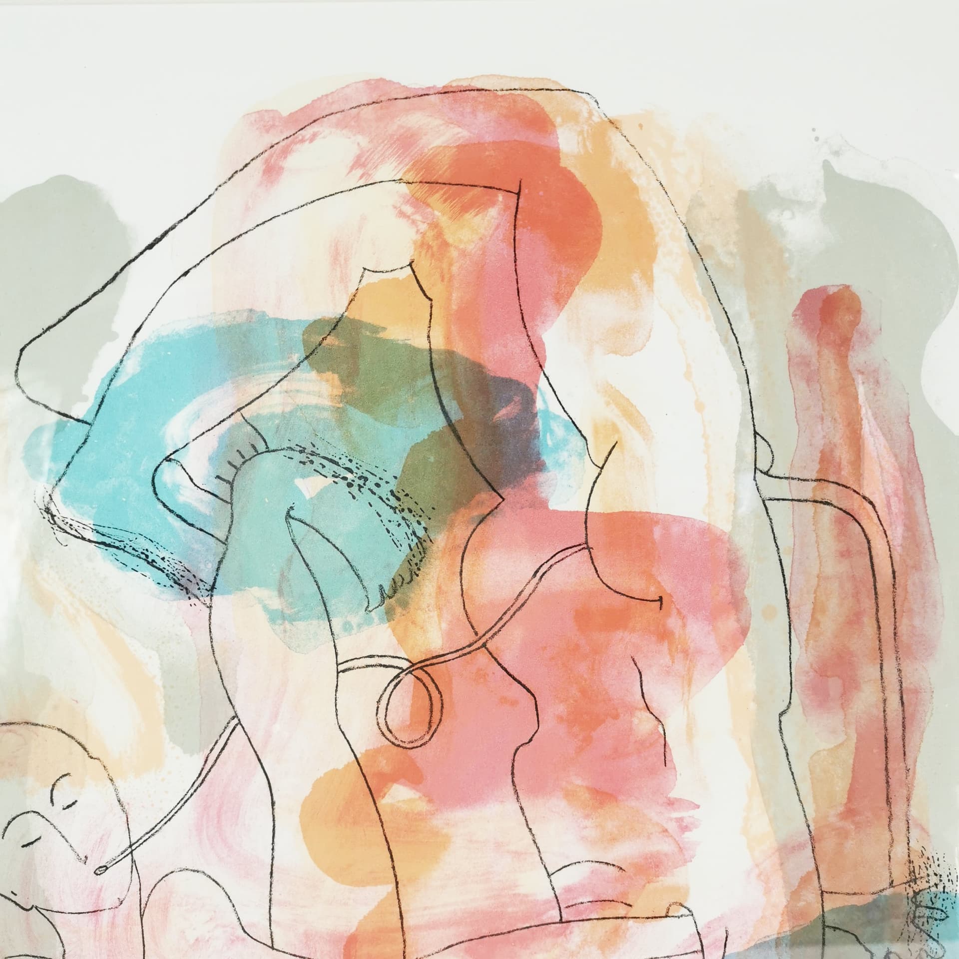 Color lithograph, 83x63 cm, multicolor paper, by D. Bloom, Denmark, 1980s. - 402831