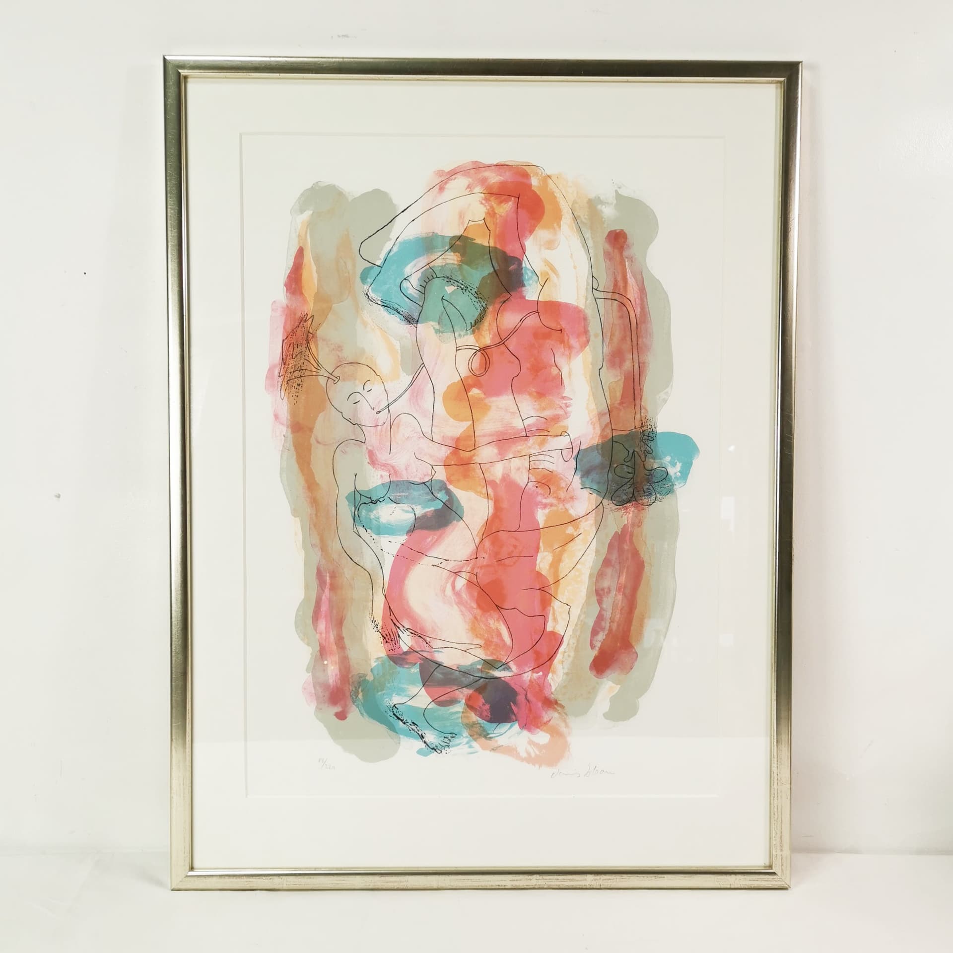 Color lithograph, 83x63 cm, multicolor paper, by D. Bloom, Denmark, 1980s. - 402828