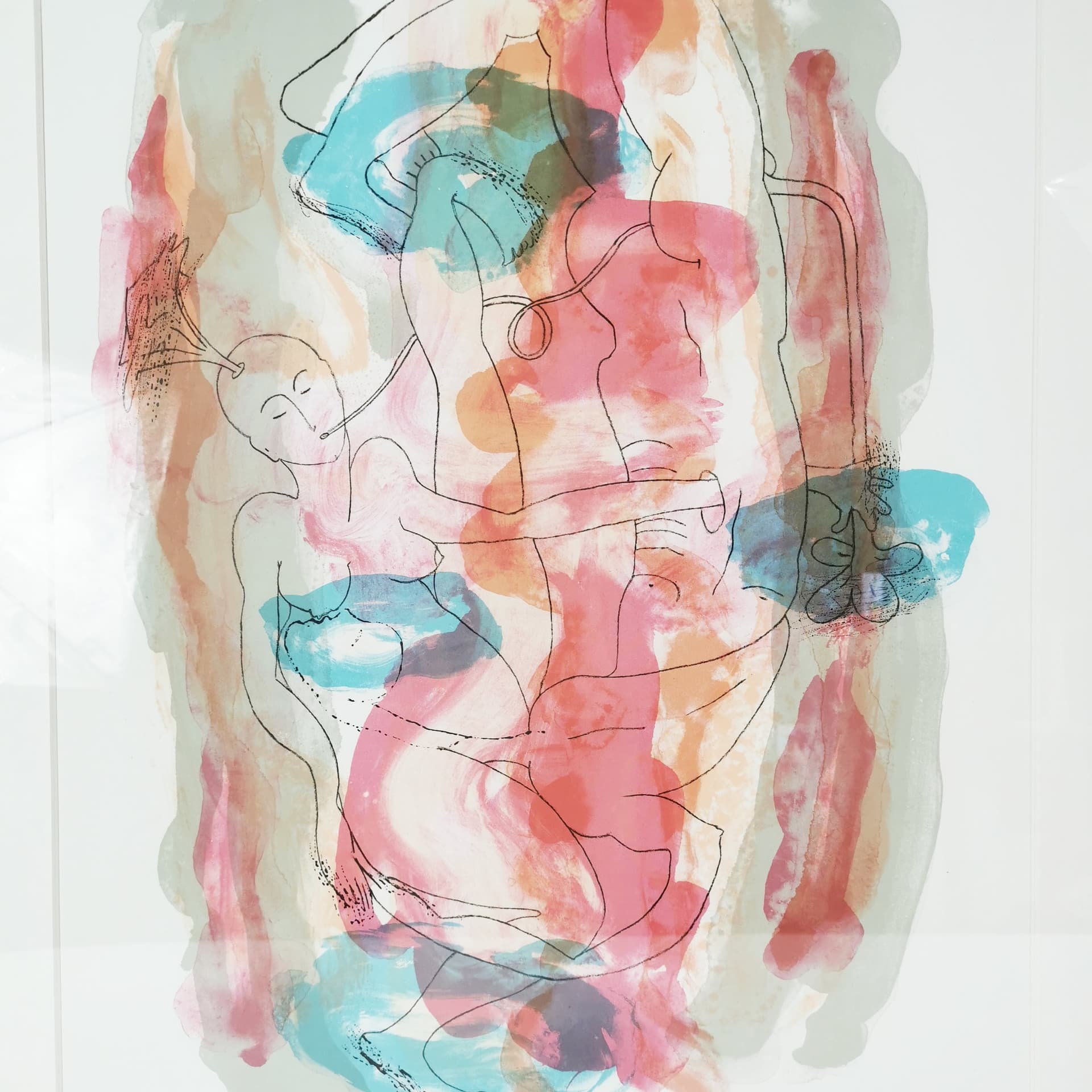 Color lithograph, 83x63 cm, multicolor paper, by D. Bloom, Denmark, 1980s. - 402827