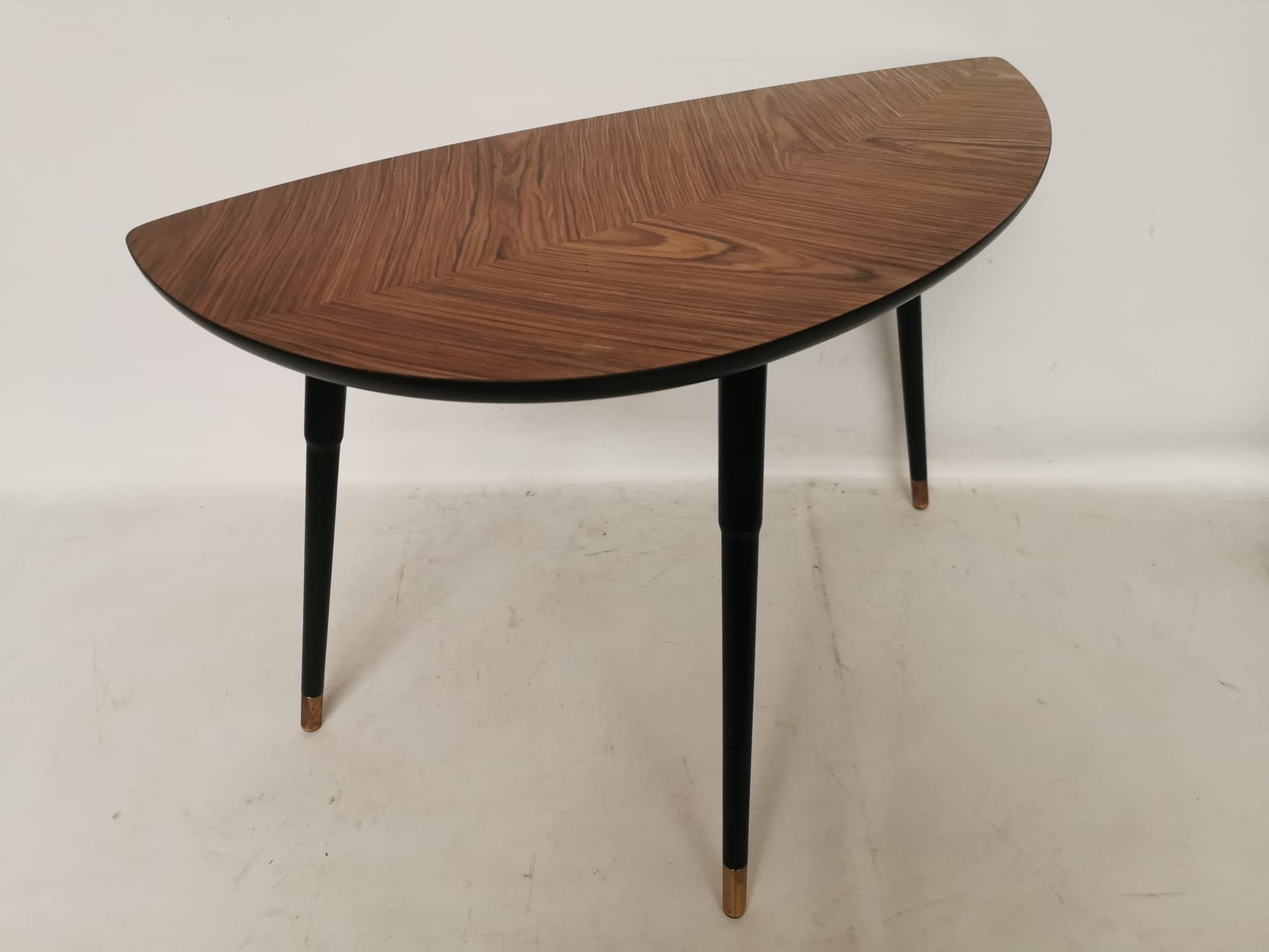 Stolik kawowy LÖVBACKEN, fornir brązowy, drewno czarne, mosiądz złoty, Ikea, lata 90. - 402850