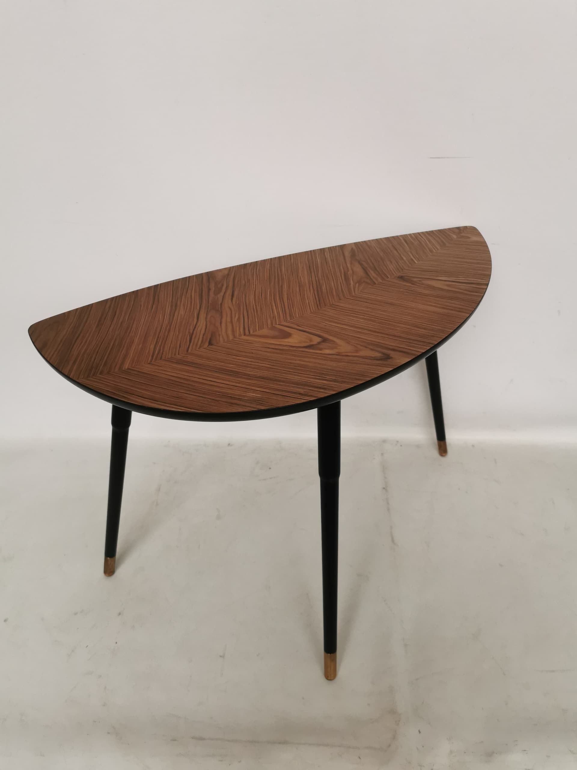 Stolik kawowy LÖVBACKEN, fornir brązowy, drewno czarne, mosiądz złoty, Ikea, lata 90. - 402854