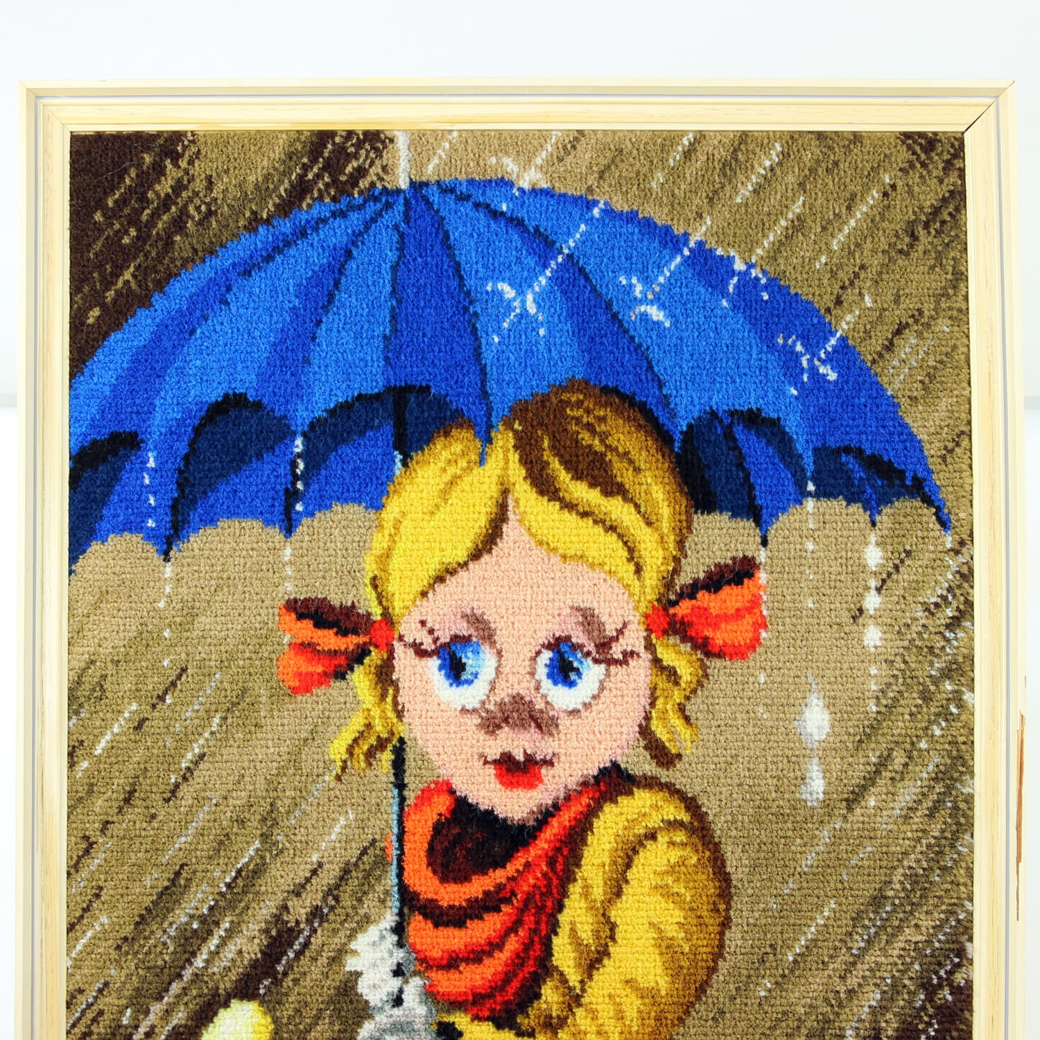Decorative tapestry, multicolor, textile, light wood frame, Czechoslovakia, 1970s - 402865