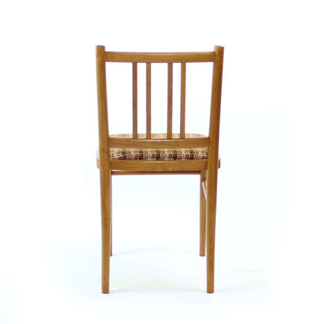 Set of four dining chairs, light oak, beige fabric, TON, 1960s. - 402868