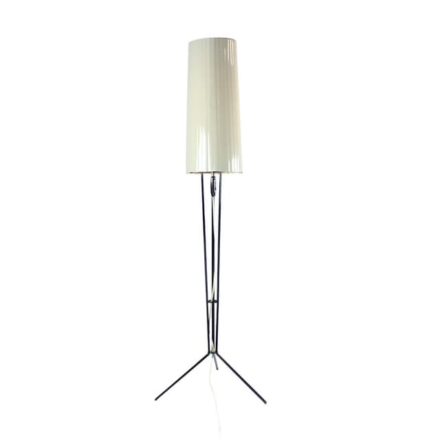 Floor lamp, beige plastic, black metal, Pokrok, Czechoslovakia, 1960s. - DIMENSION