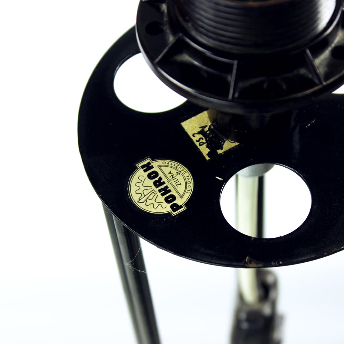 Floor lamp, beige plastic, black metal, Pokrok, Czechoslovakia, 1960s. - 402884