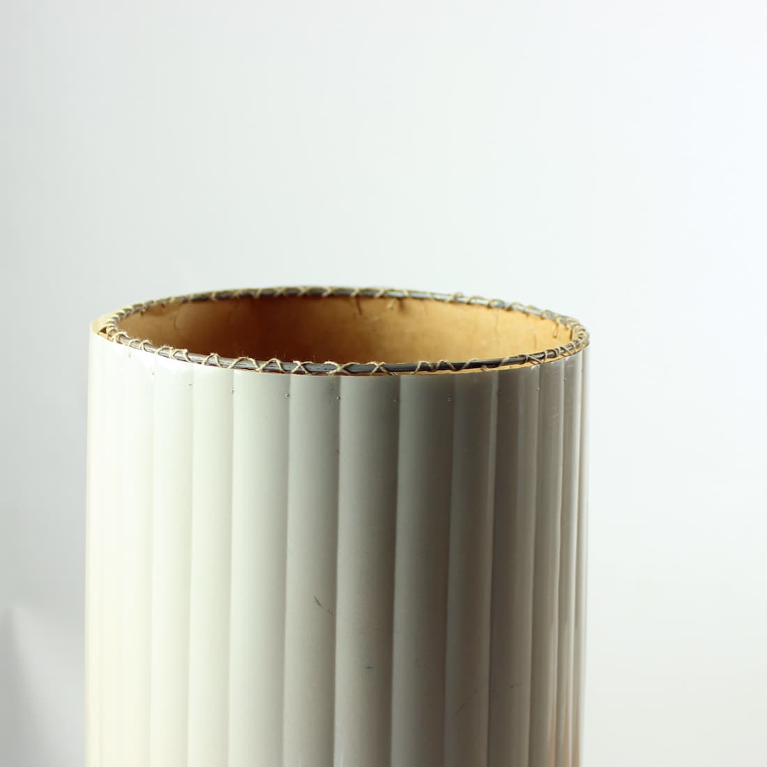 Floor lamp, beige plastic, black metal, Pokrok, Czechoslovakia, 1960s. - 402882
