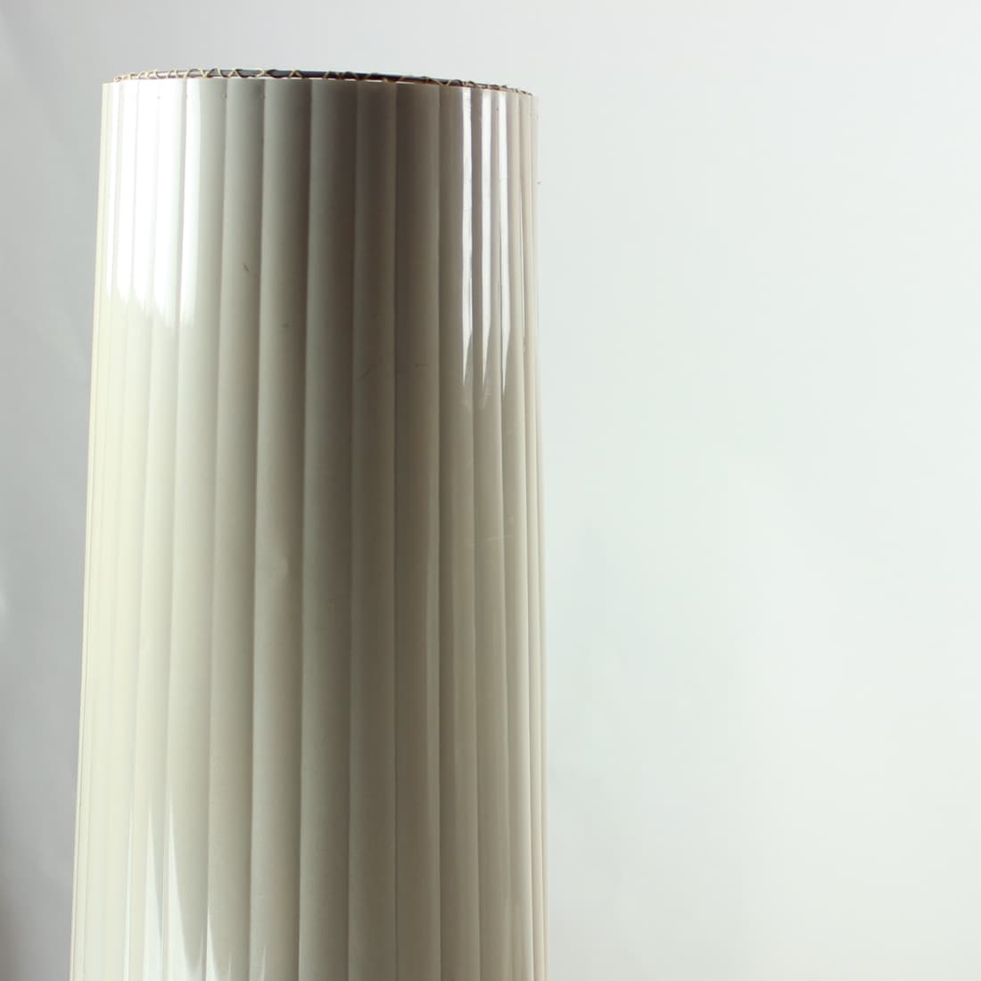 Floor lamp, beige plastic, black metal, Pokrok, Czechoslovakia, 1960s. - 402883
