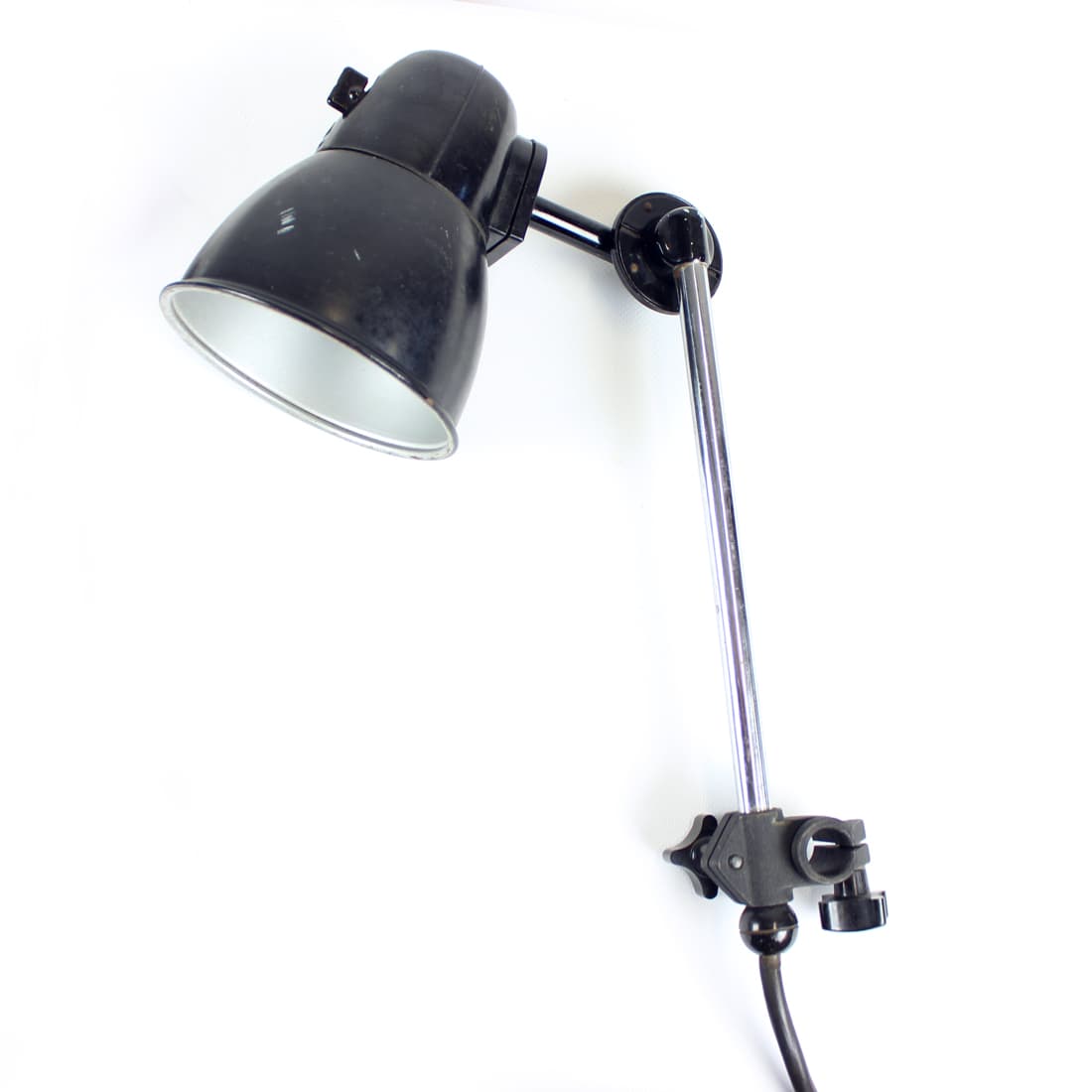 Wall lamp, black Bakelite, polished steel, Czechoslovakia, 1950s. - 402888