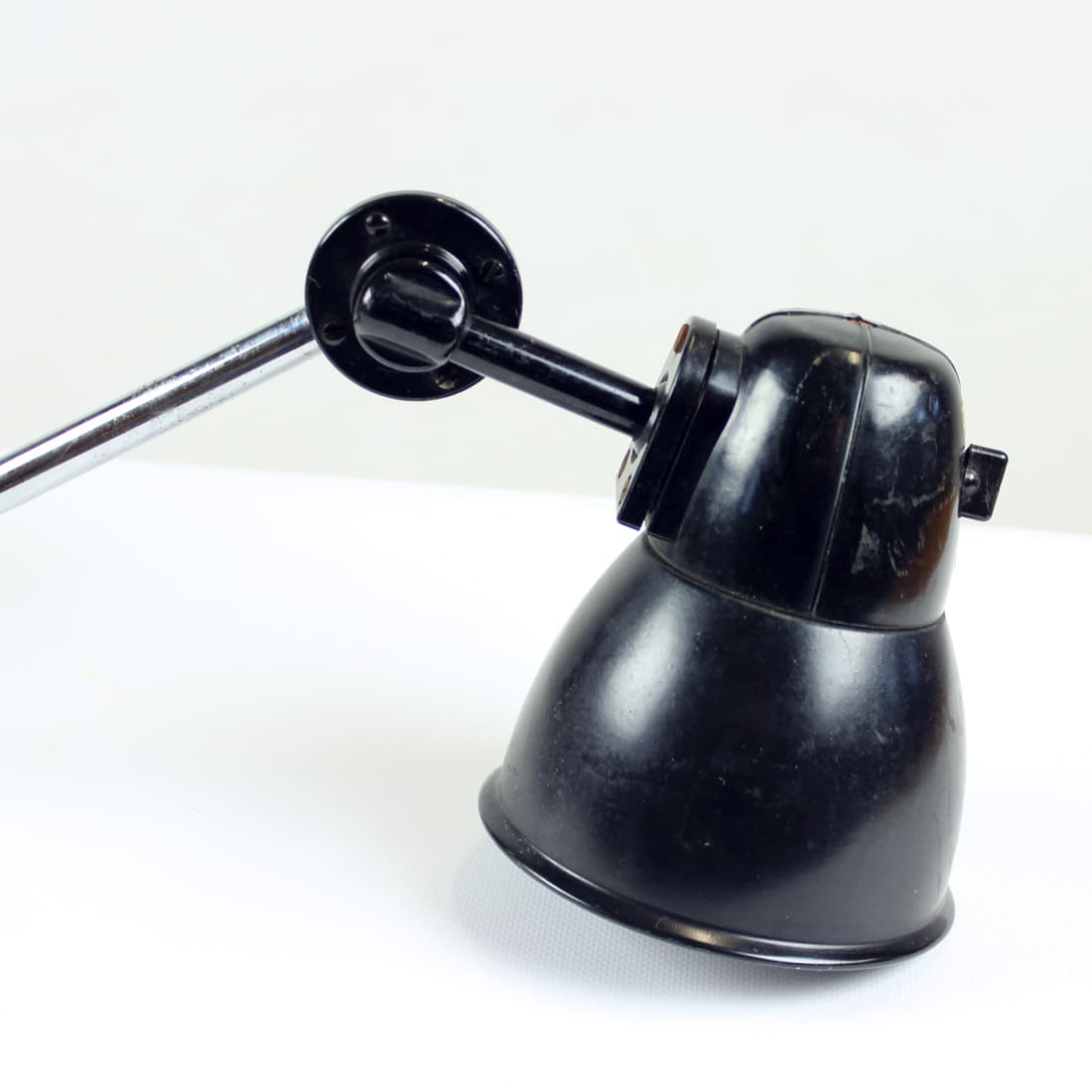 Wall lamp, black Bakelite, polished steel, Czechoslovakia, 1950s. - 402894