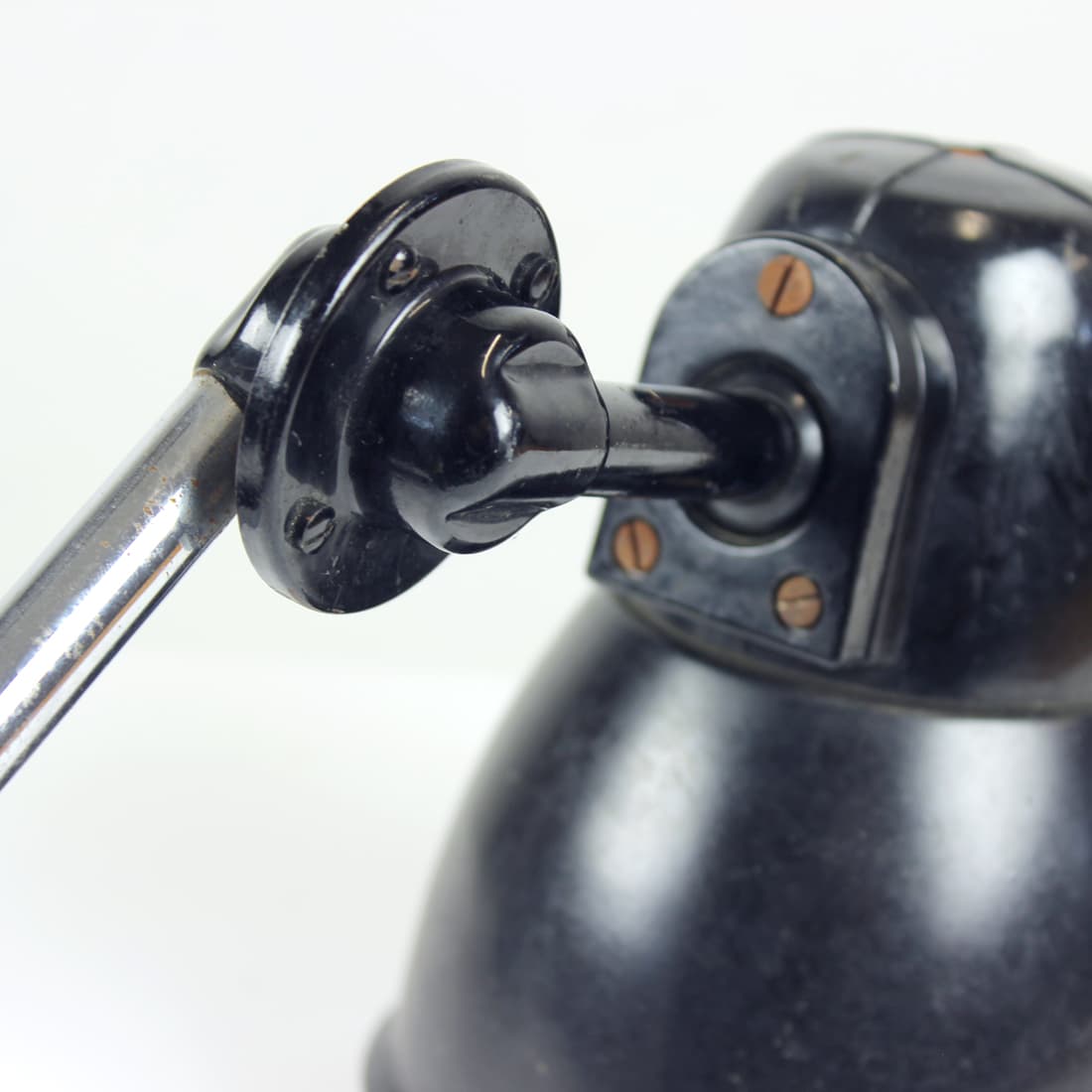 Wall lamp, black Bakelite, polished steel, Czechoslovakia, 1950s. - 402896