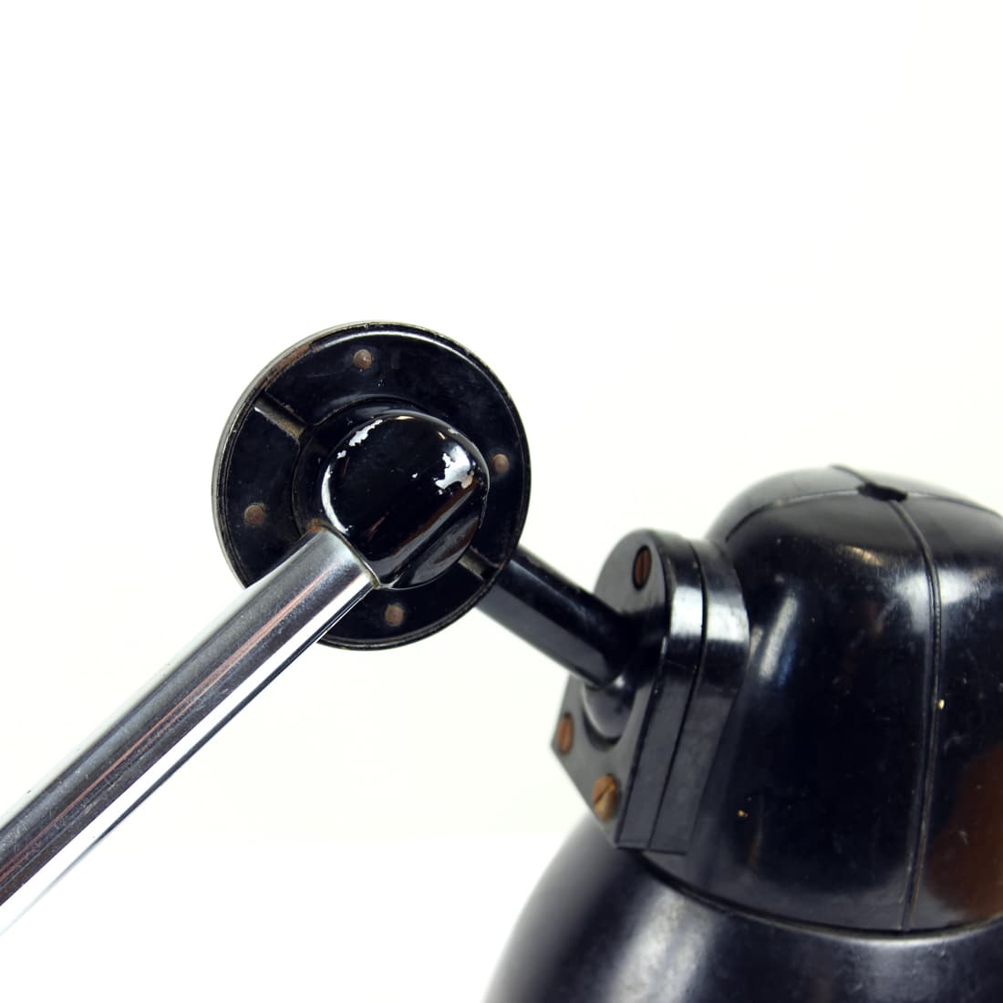 Wall lamp, black Bakelite, polished steel, Czechoslovakia, 1950s. - 402892