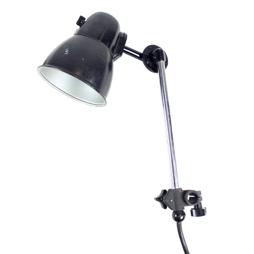 Lampa ścienna, czarny bakelit, stal polerowana, Czechosłowacja, lata 50.