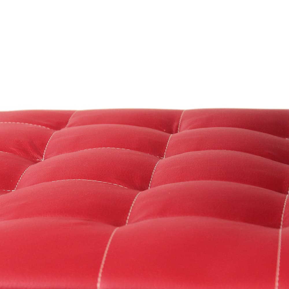 Armchair Bratislava, red faux leather, brown plywood, by L. Volák, Dřevopodnik Holešov, Czechoslovakia, 1960s. - 402910