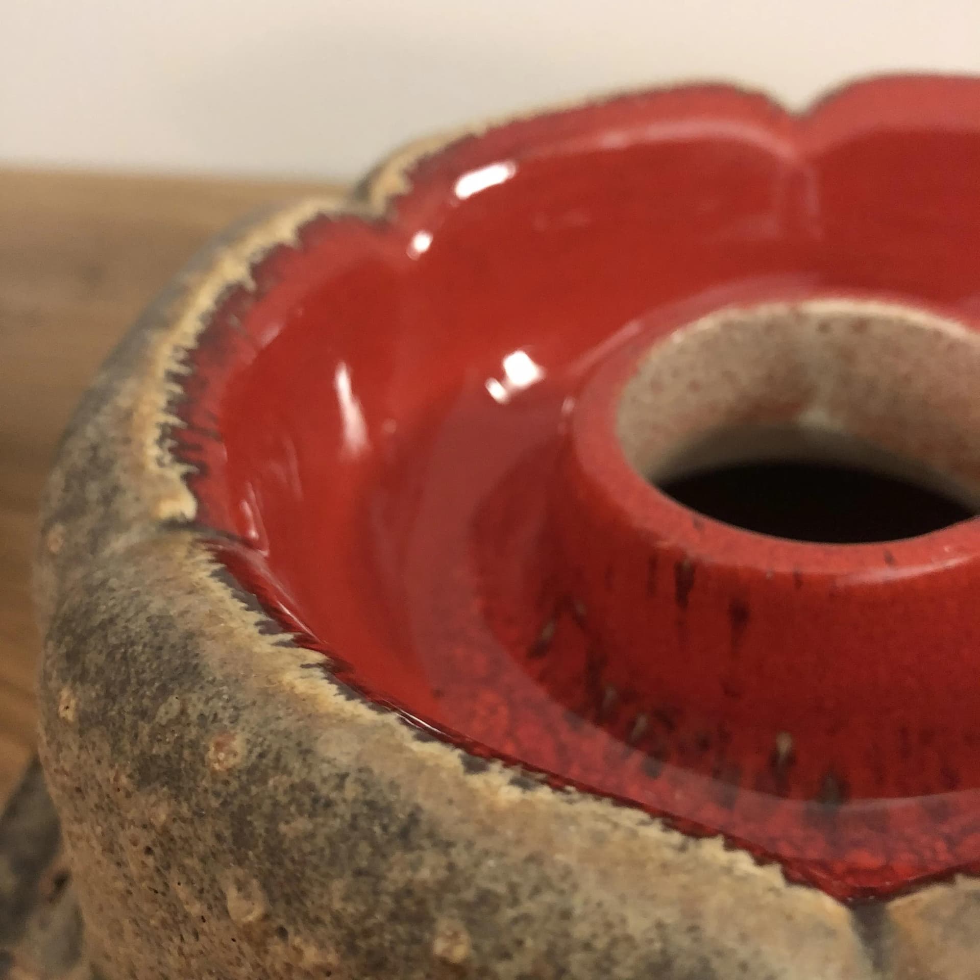 Pair of Fat Lava sconces, beige ceramics, PAN, Germany, 1970s - 29723