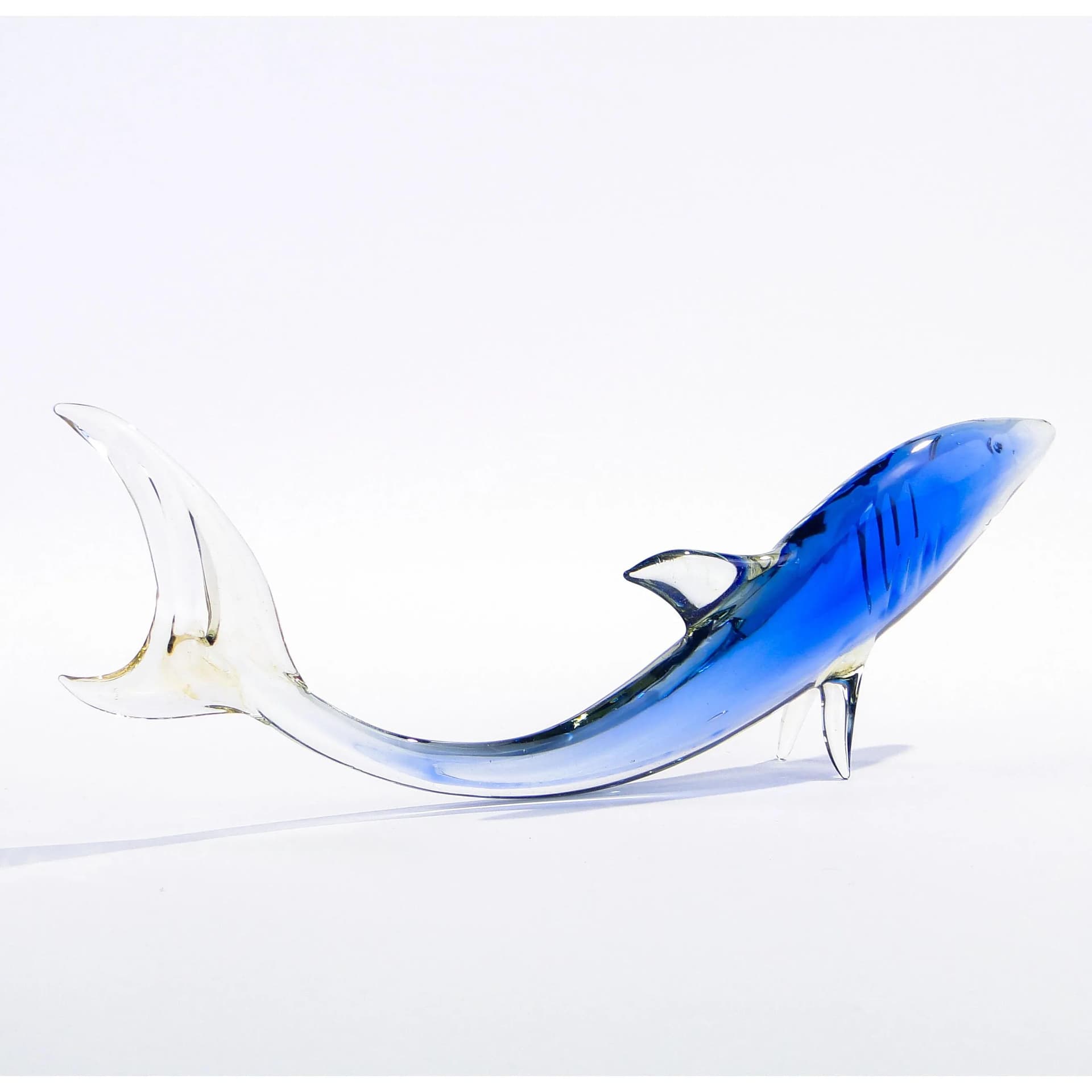 Figurka ryba, szkło niebieski, proj. M. Janků, Czechosłowacja, lata 60. - 29450