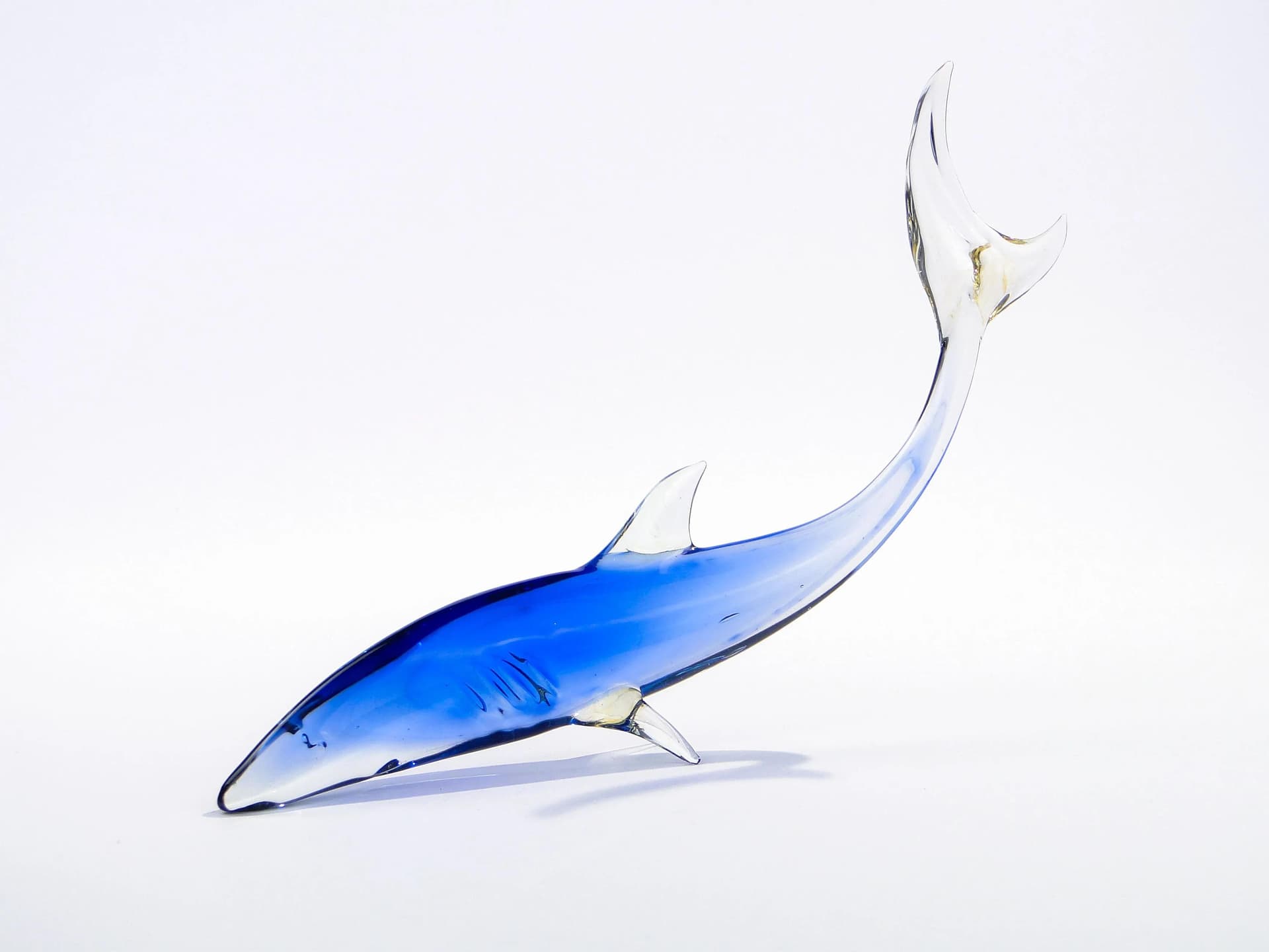 Figurka ryba, szkło niebieski, proj. M. Janků, Czechosłowacja, lata 60. - 29454