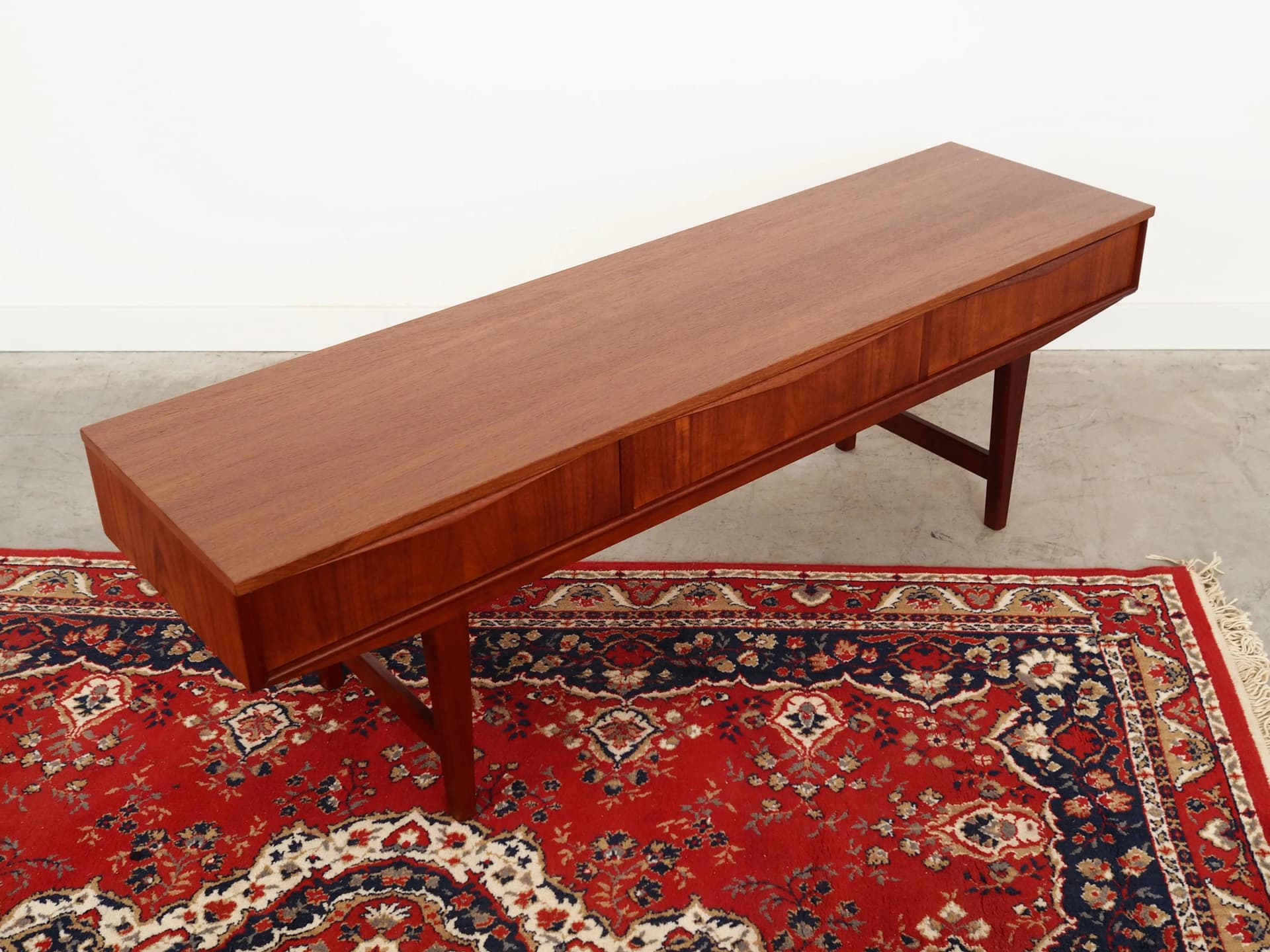Lowboard, orange teak, Denmark, 1970s. - 29534