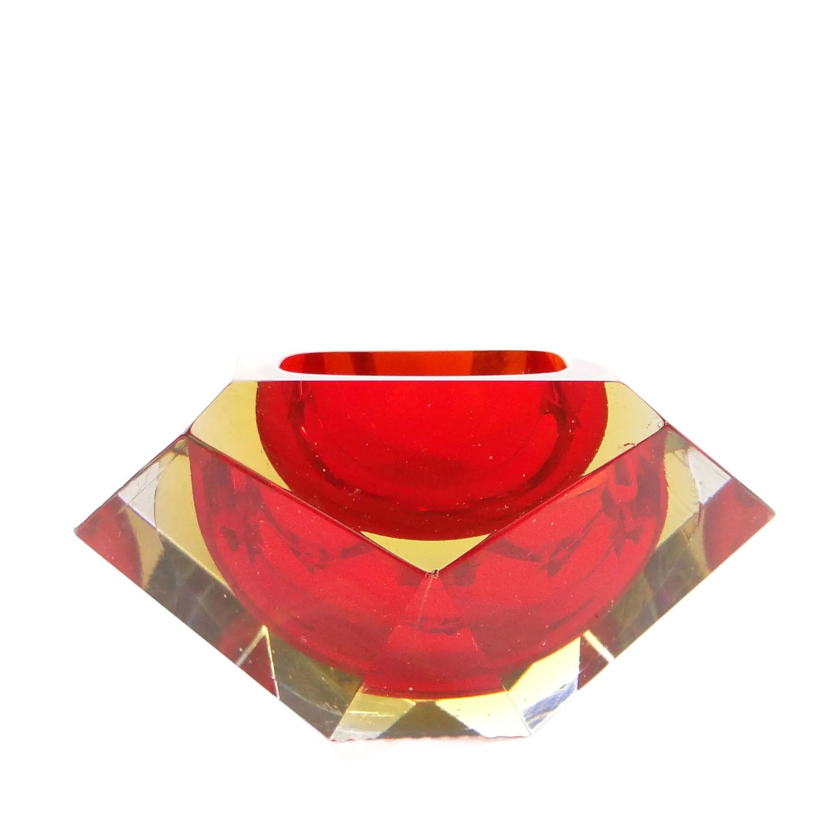 Bowl Mandruzatto, red glass, by F. Poli, Italy, 1950s.