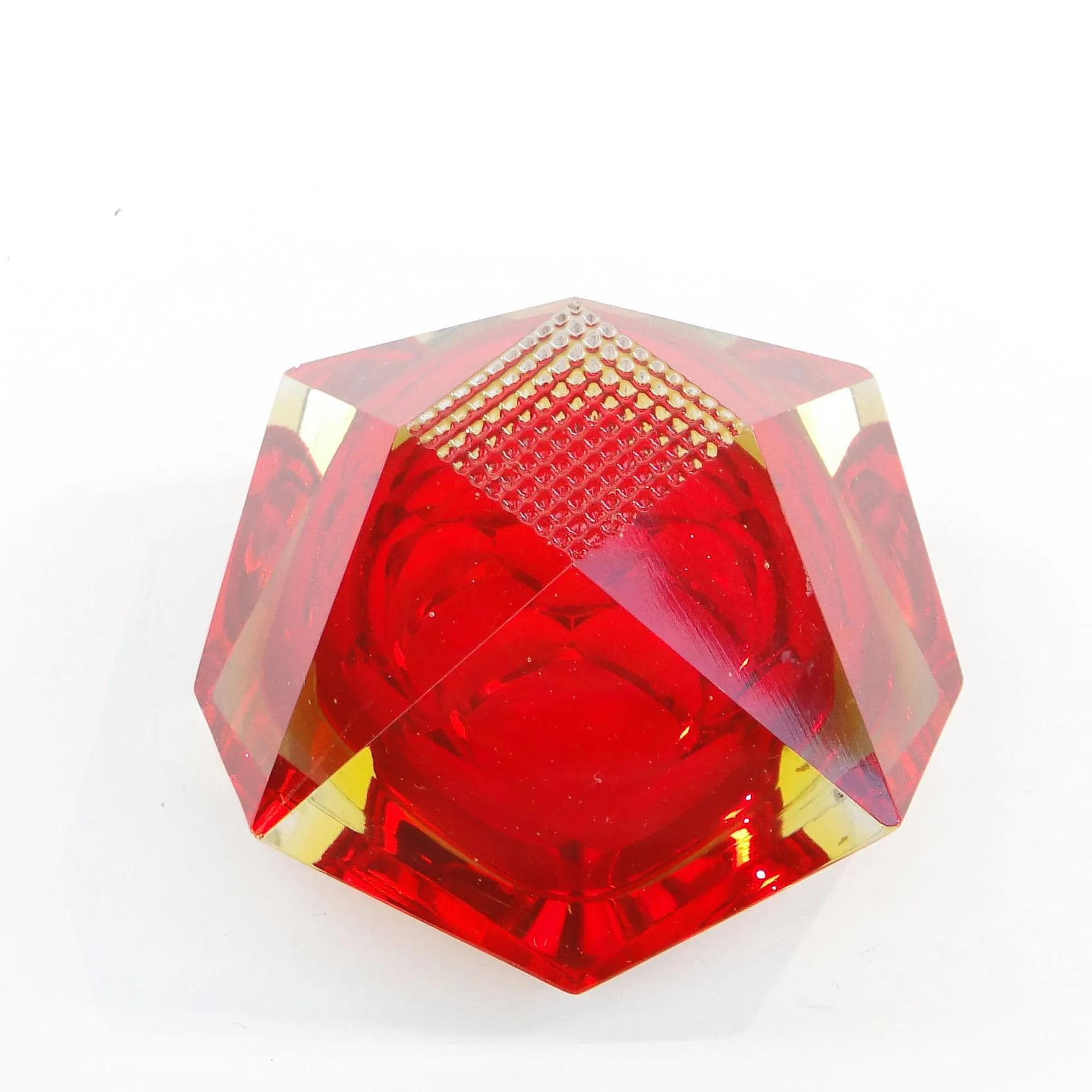 Bowl Mandruzatto, red glass, by F. Poli, Italy, 1950s. - 29796