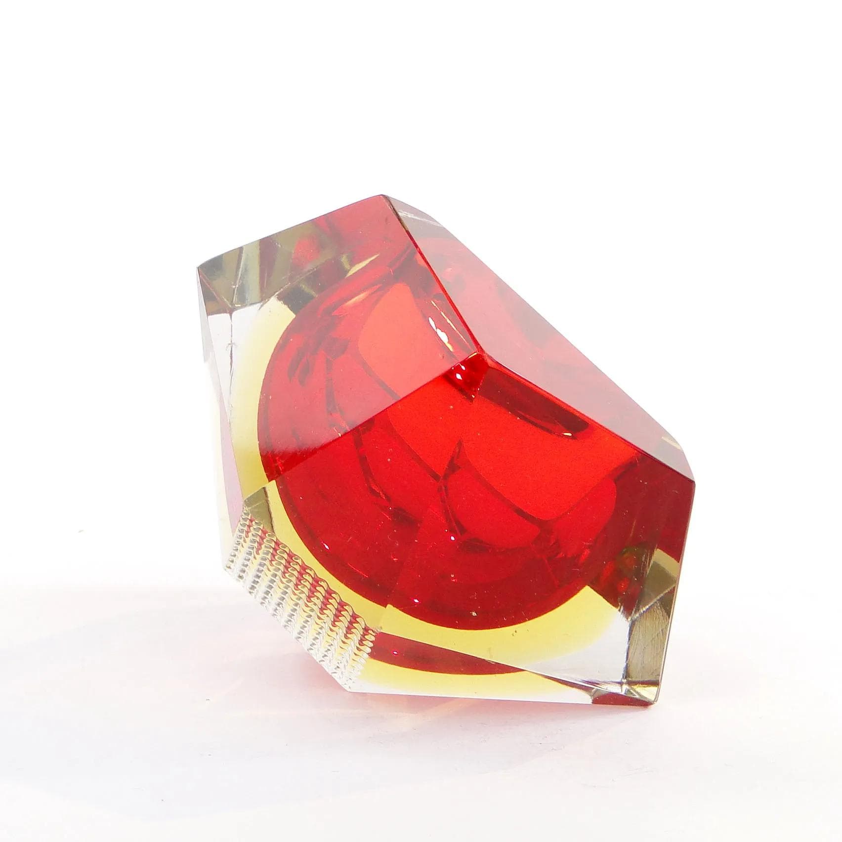 Bowl Mandruzatto, red glass, by F. Poli, Italy, 1950s. - 29793