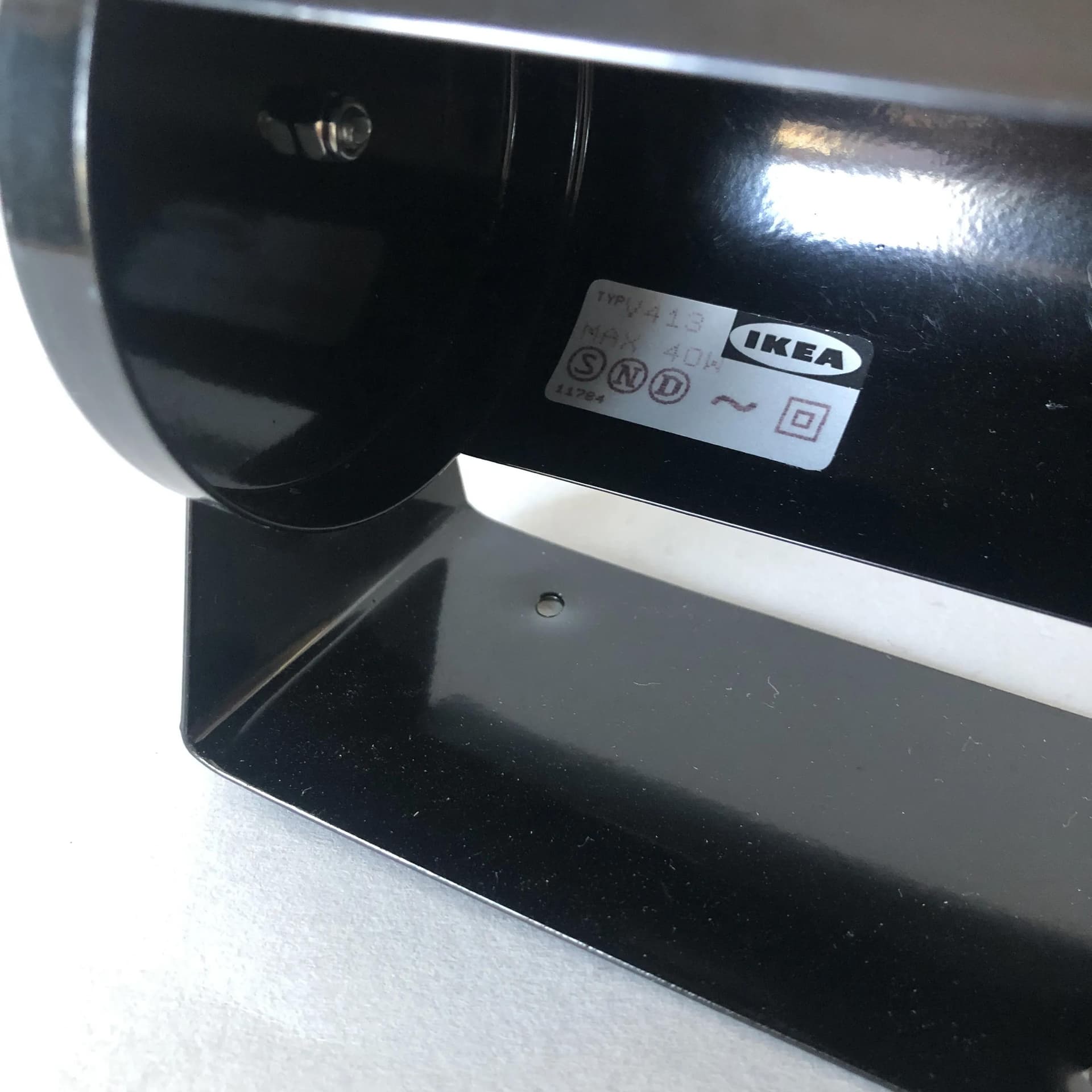 Kinkiet ścienny metalowy czarny V413 21x11 cm, IKEA, Szwecja lata 80. - 29719