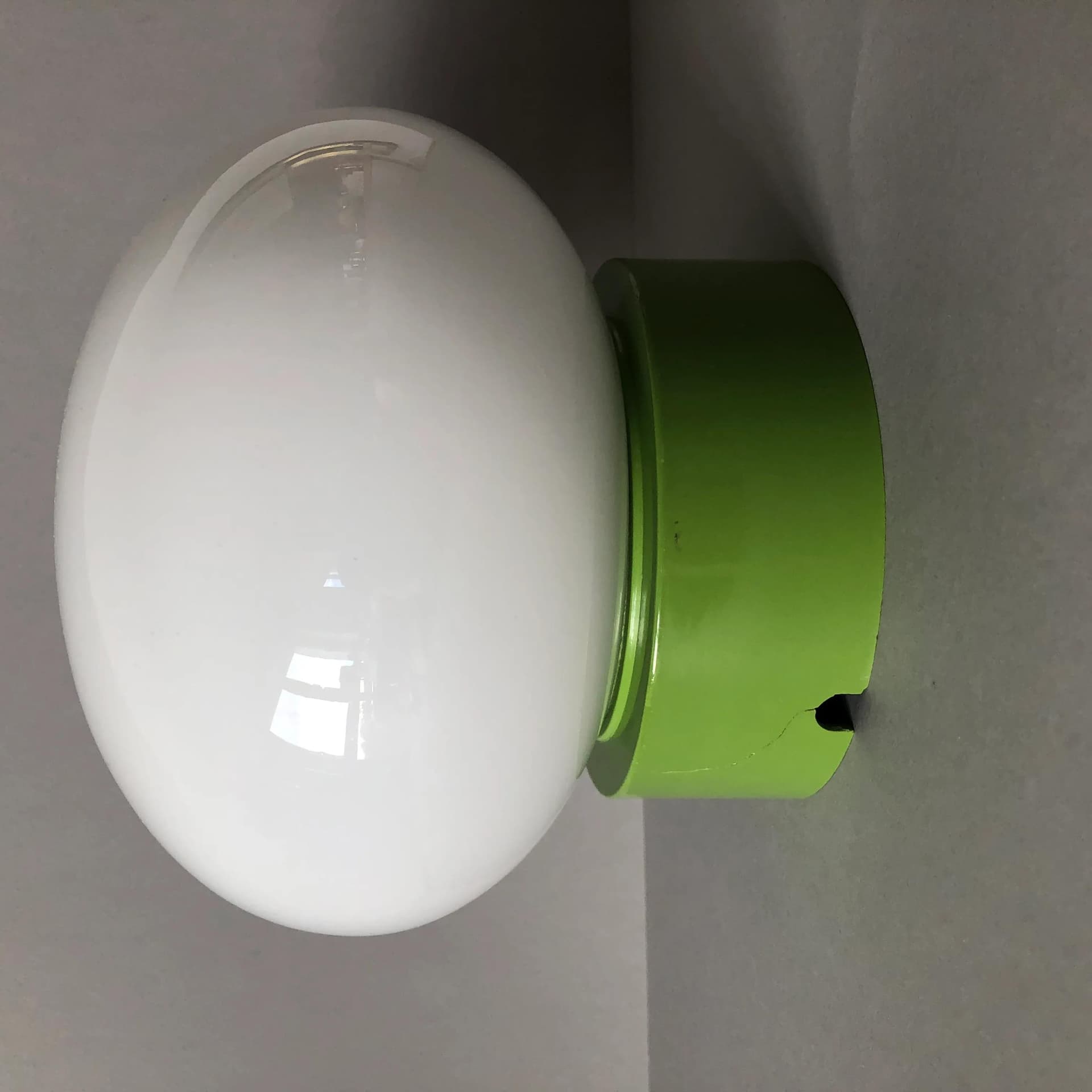 Green Bakelite Wall Lamp with Opaline Glass Shade, Netherlands, 1970s - 29707