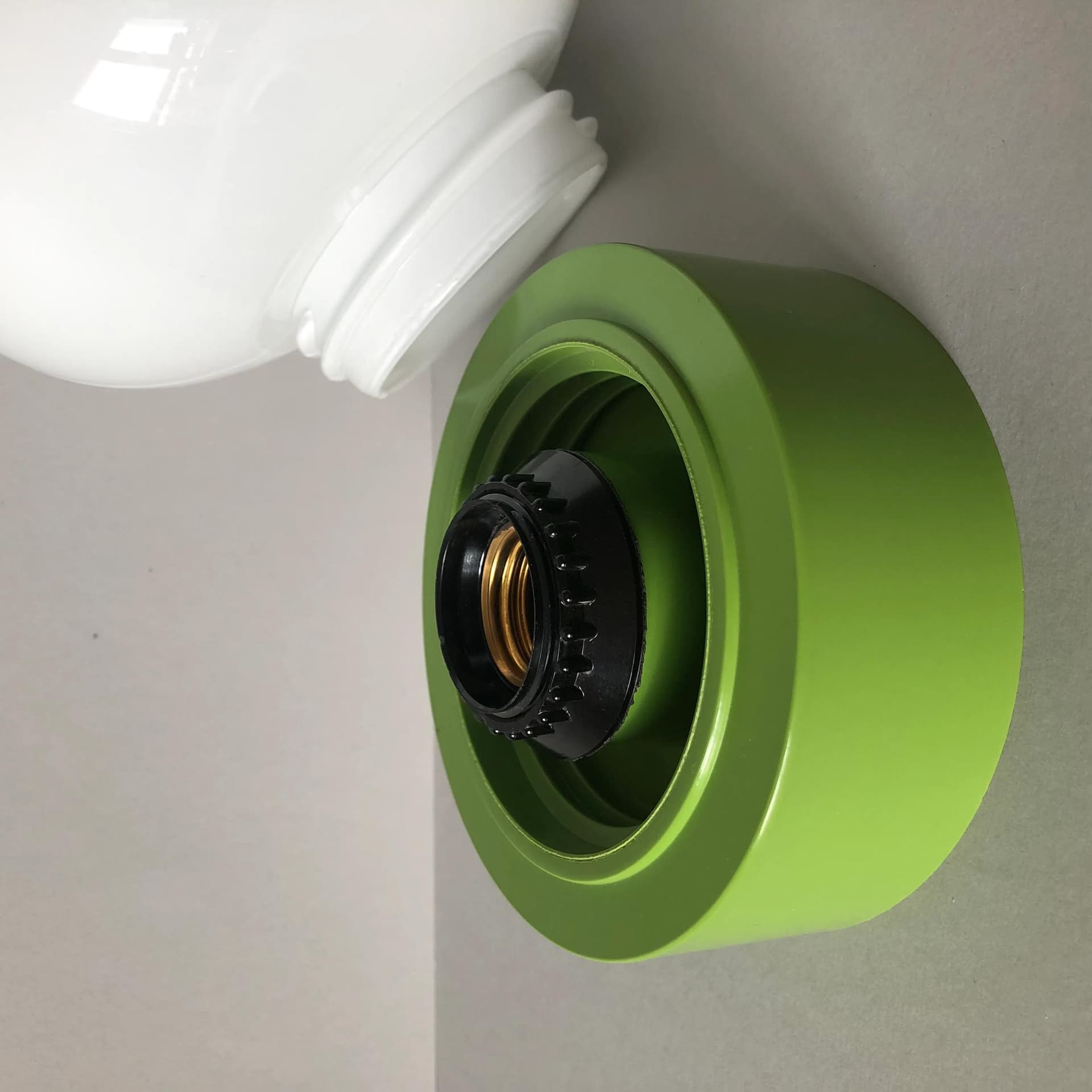 Green Bakelite Wall Lamp with Opaline Glass Shade, Netherlands, 1970s - 29708