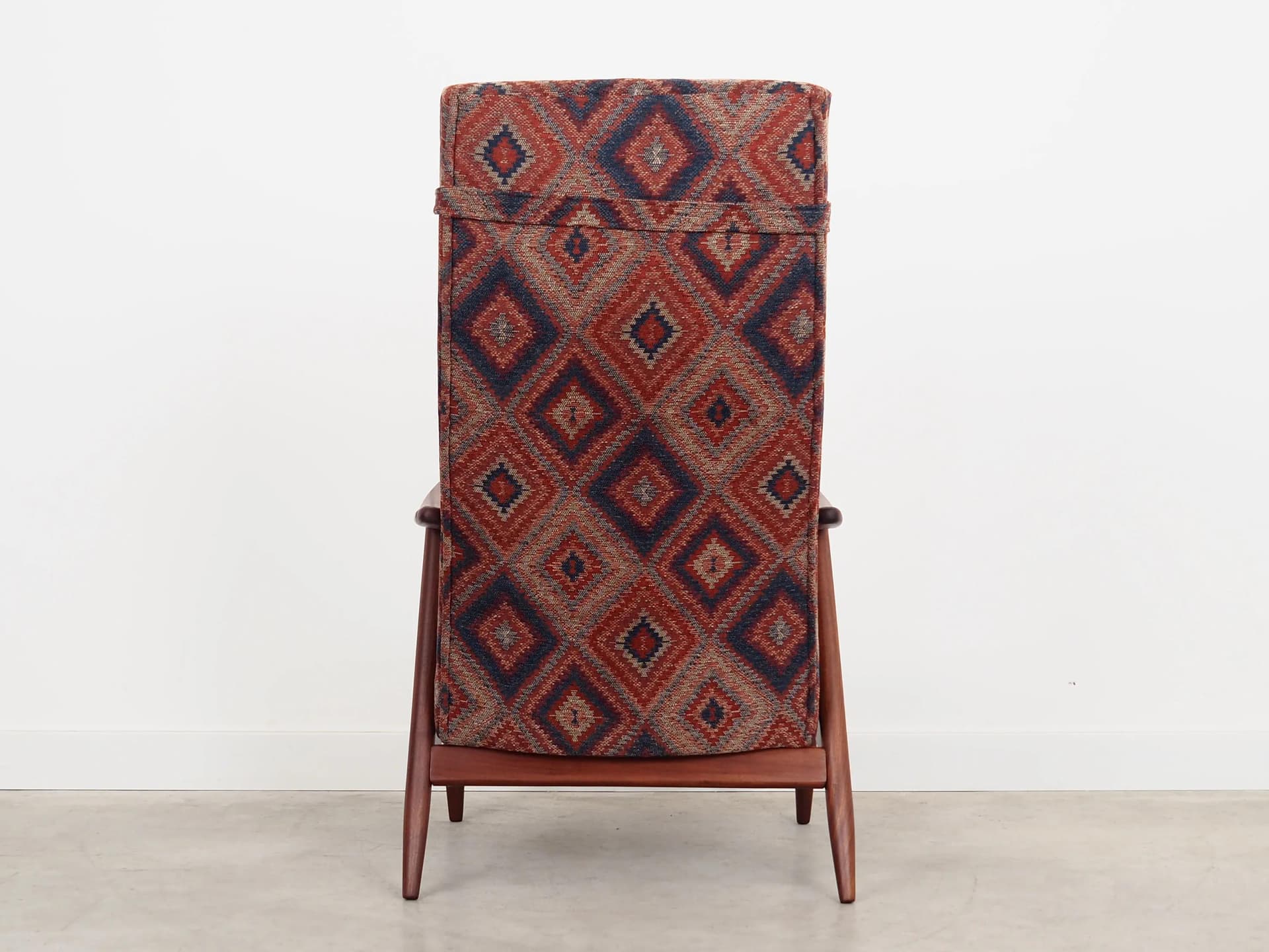 Armchair, teak, multicolor upholstery, Denmark, 1970s - 29842