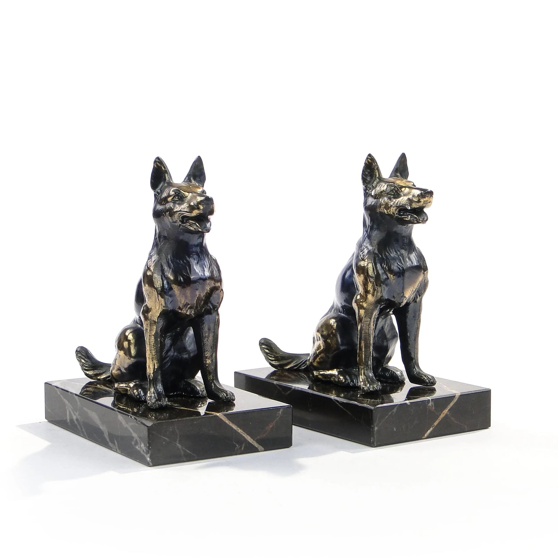 Para podpórek do książek Art déco, marmur czarny, Francja, lata 20. - 29737