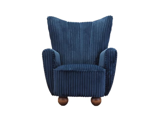 Fotel, skandynawski, velvet granatowy, drewno, Dania, lata 60. - WYMIARY