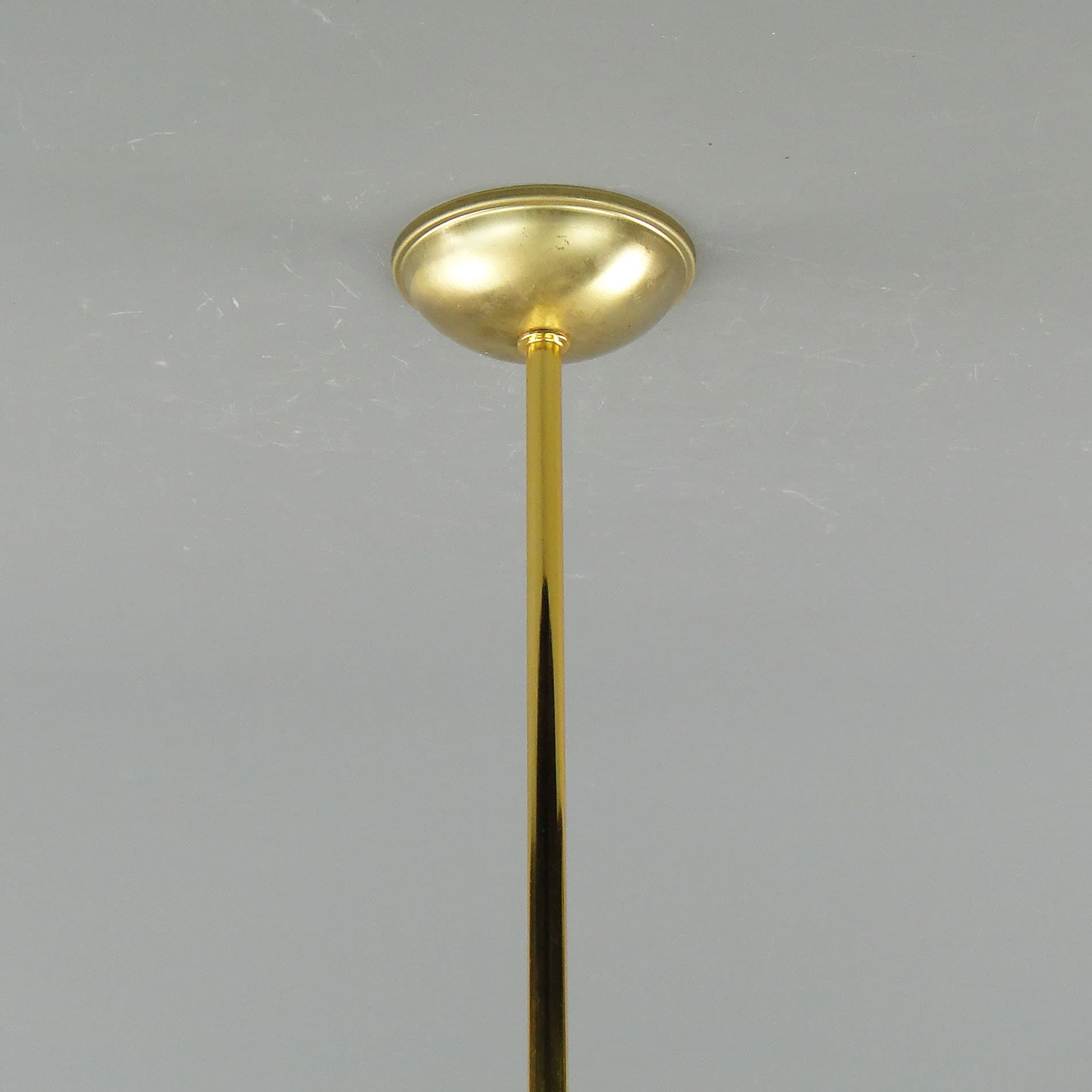 Pendant Lamp Art Deco, beige glass, brass, Poland, 1920s. - 3551