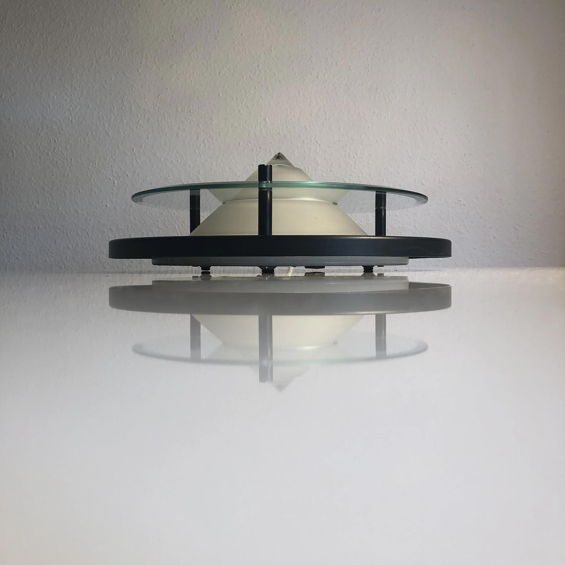 Black Modernist Ceiling Lamp, Hustadt Leuchten, Germany, 1980s - 29980