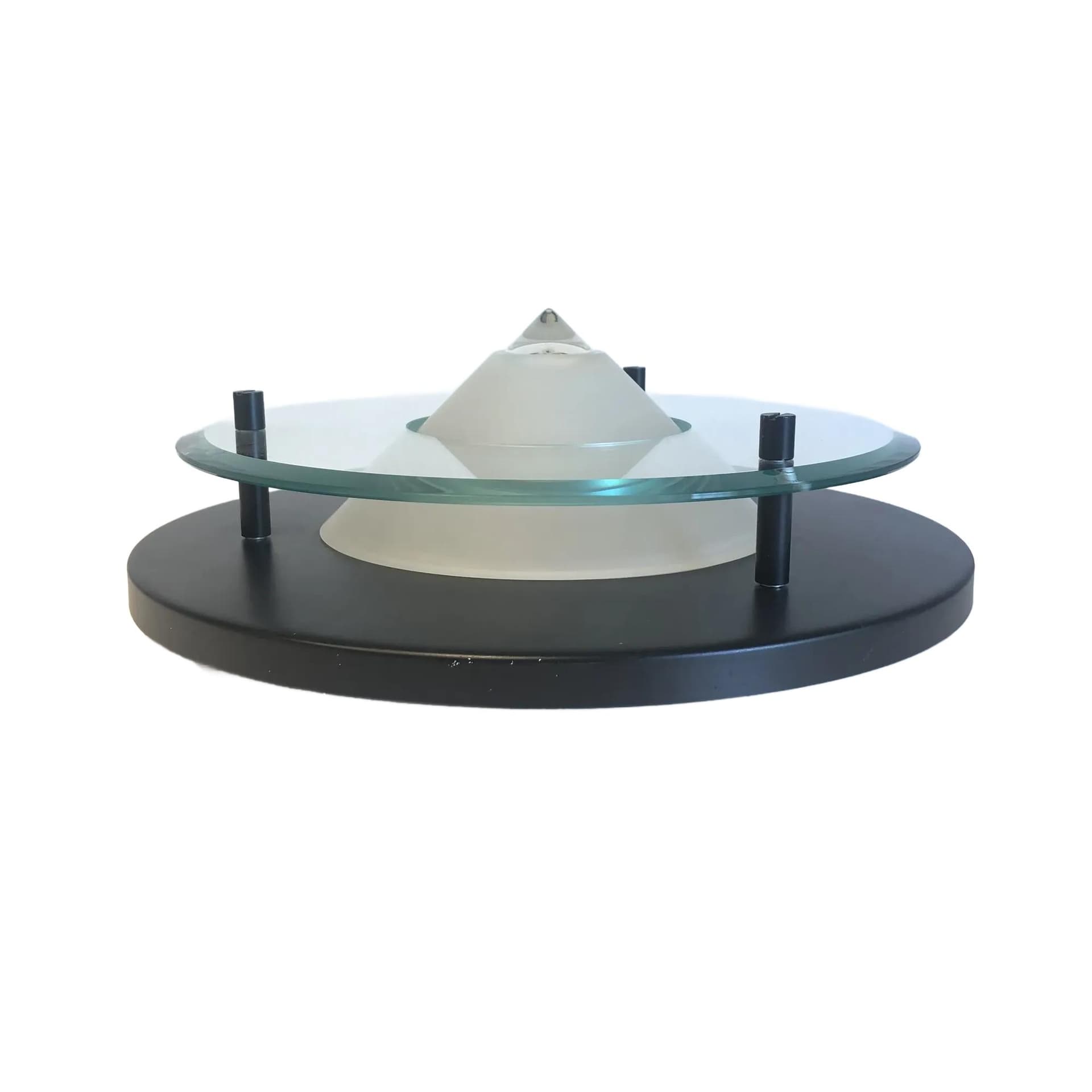 Black Modernist Ceiling Lamp, Hustadt Leuchten, Germany, 1980s