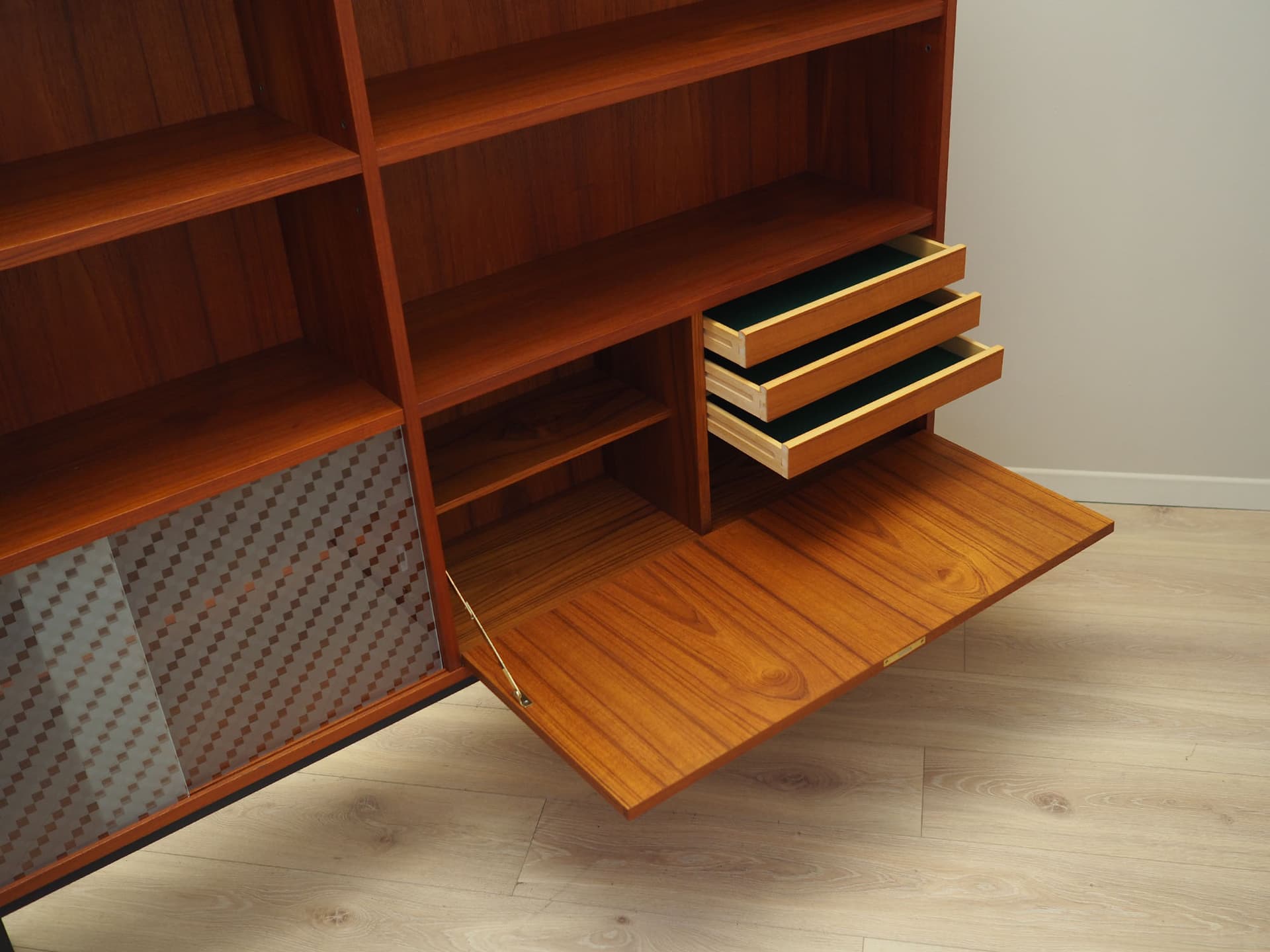 Bookcase, brown teak, Denmark, 1970s - 64662