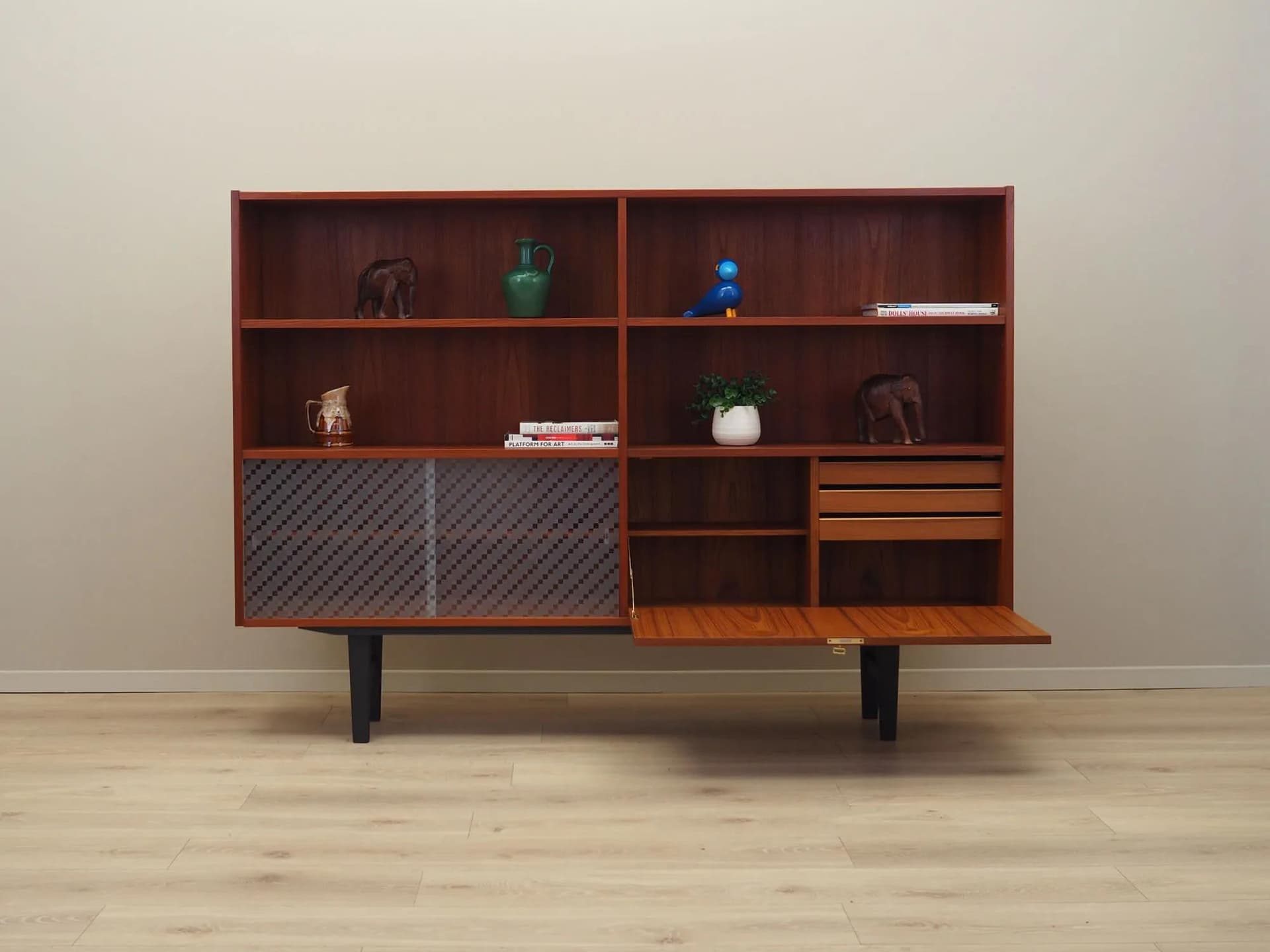Bookcase, brown teak, Denmark, 1970s - 29818
