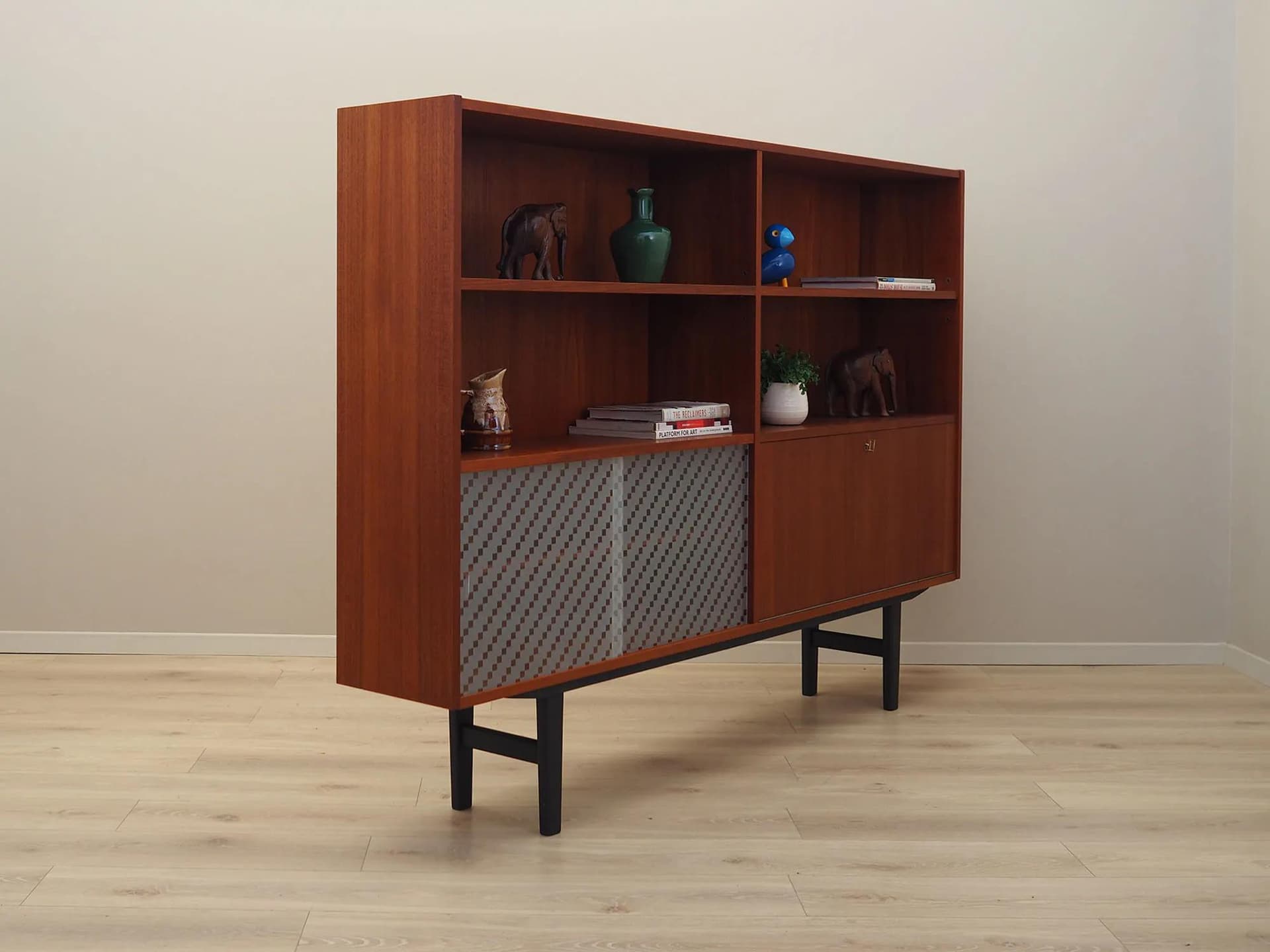 Bookcase, brown teak, Denmark, 1970s - 29821