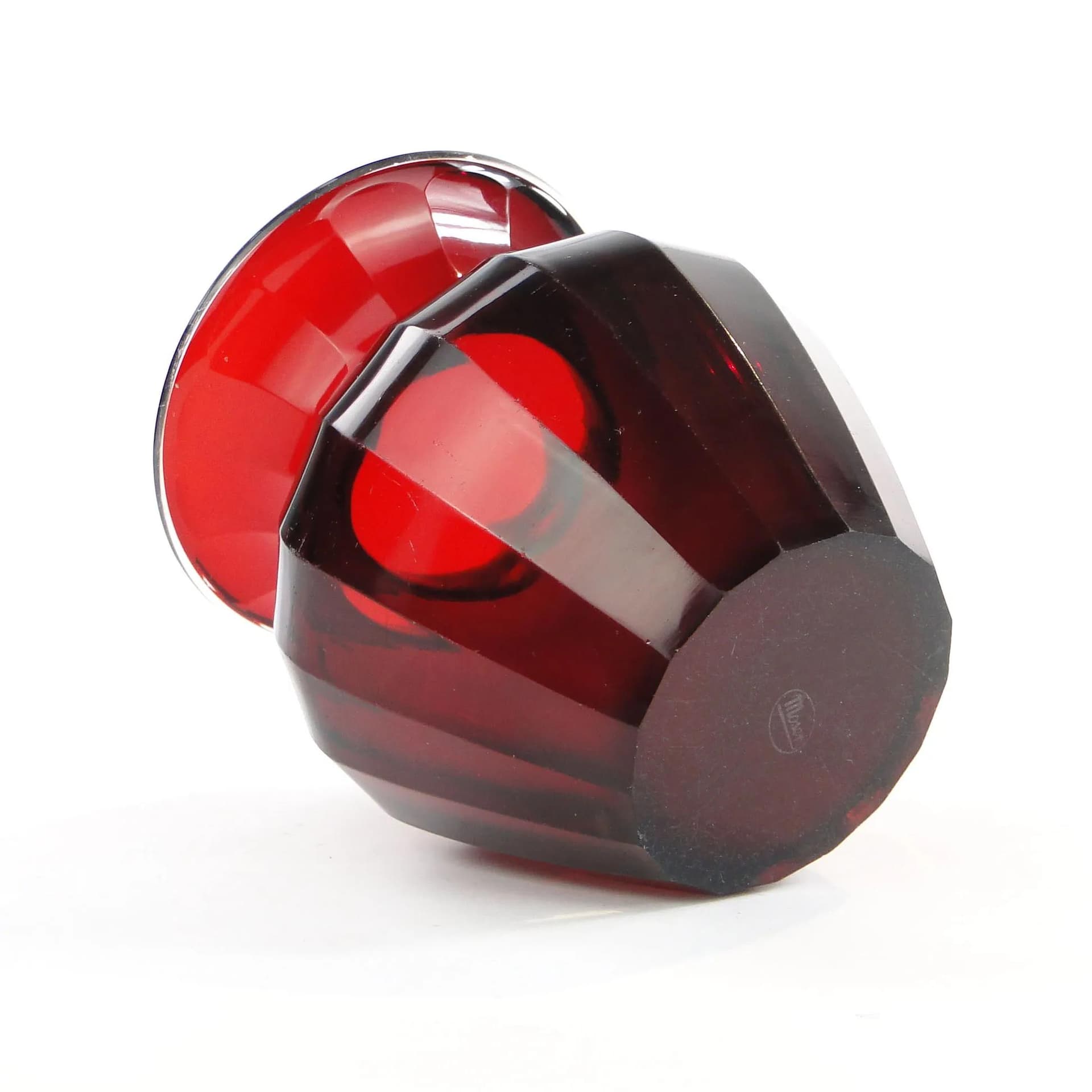 Wazon, Art déco, czerwony, szkło kryształowe, Czechy, lata 20. - 30094