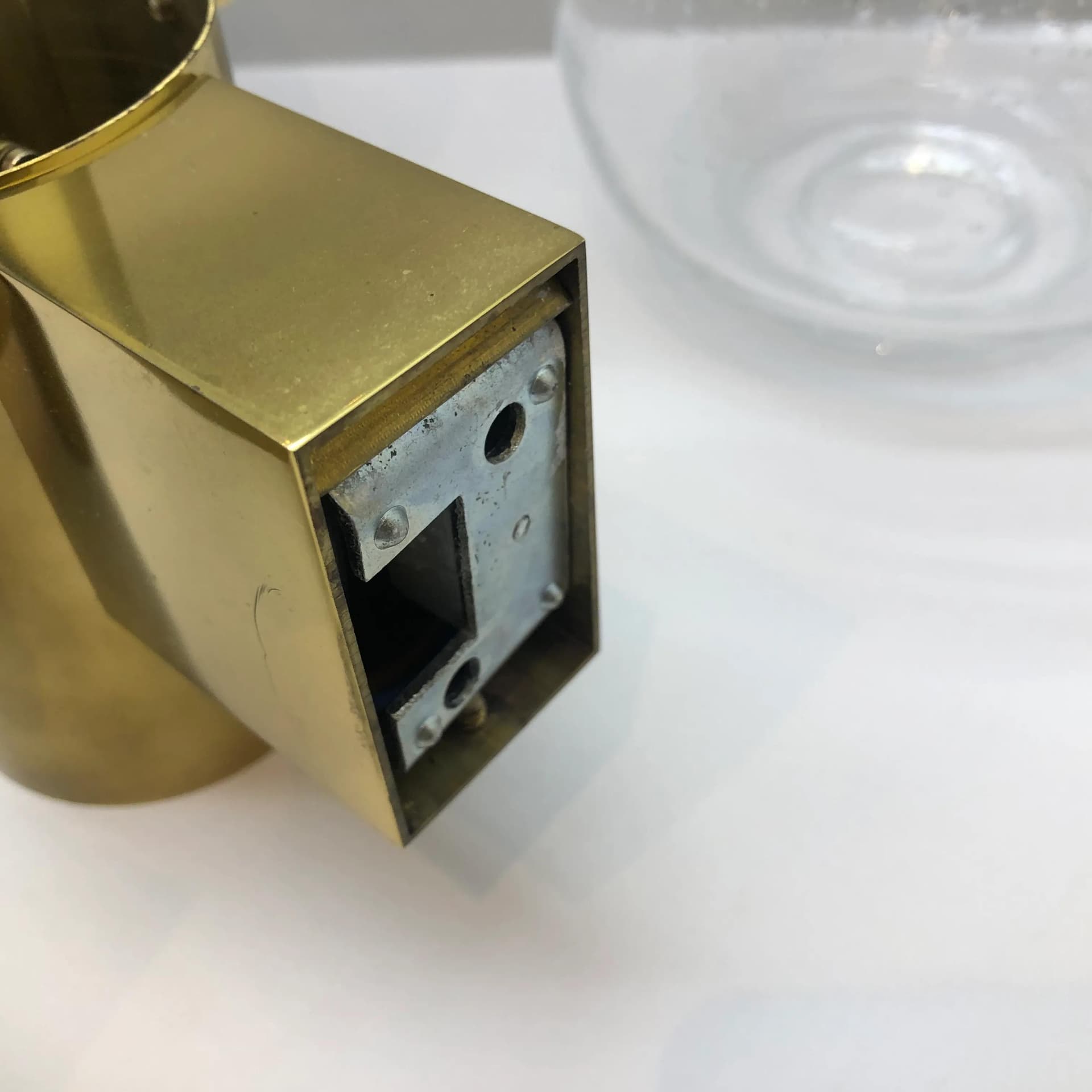 Para kinkietów, mosiądz złoty, szkło, Glashütte Limburg, Niemcy, lata 70. - 29973