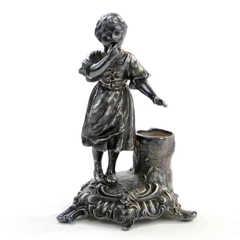 Silver-Plated Toothpick Holder with Girl Figurine, Neo-Rococo, WMF, Germany, 1900s - 30069