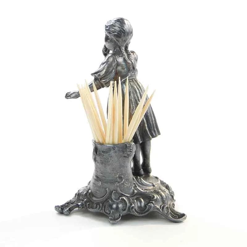 Silver-Plated Toothpick Holder with Girl Figurine, Neo-Rococo, WMF, Germany, 1900s - 30066