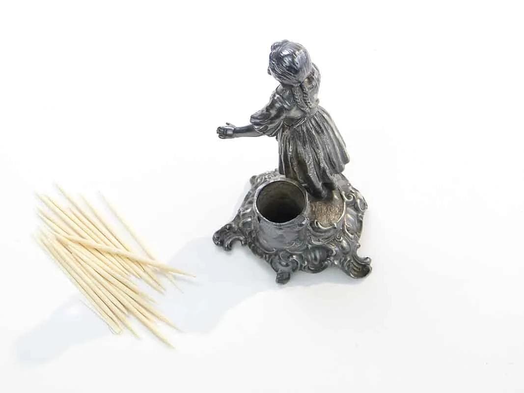 Silver-Plated Toothpick Holder with Girl Figurine, Neo-Rococo, WMF, Germany, 1900s - 30067