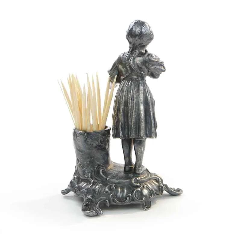 Silver-Plated Toothpick Holder with Girl Figurine, Neo-Rococo, WMF, Germany, 1900s - 30065