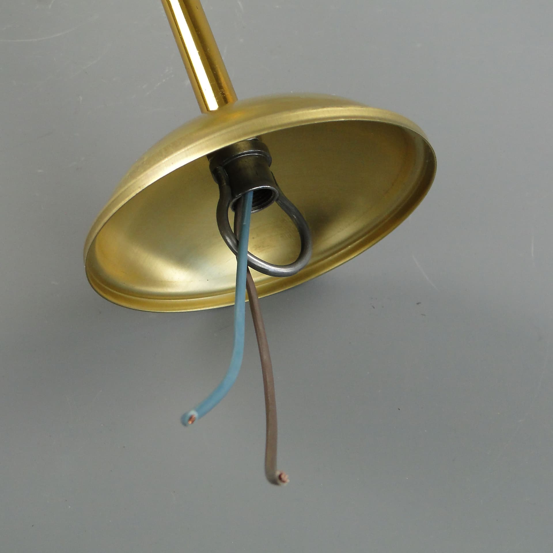 Pendant lamp Art Deco, transparent glass, brass, Poland, 1920s. - 3570